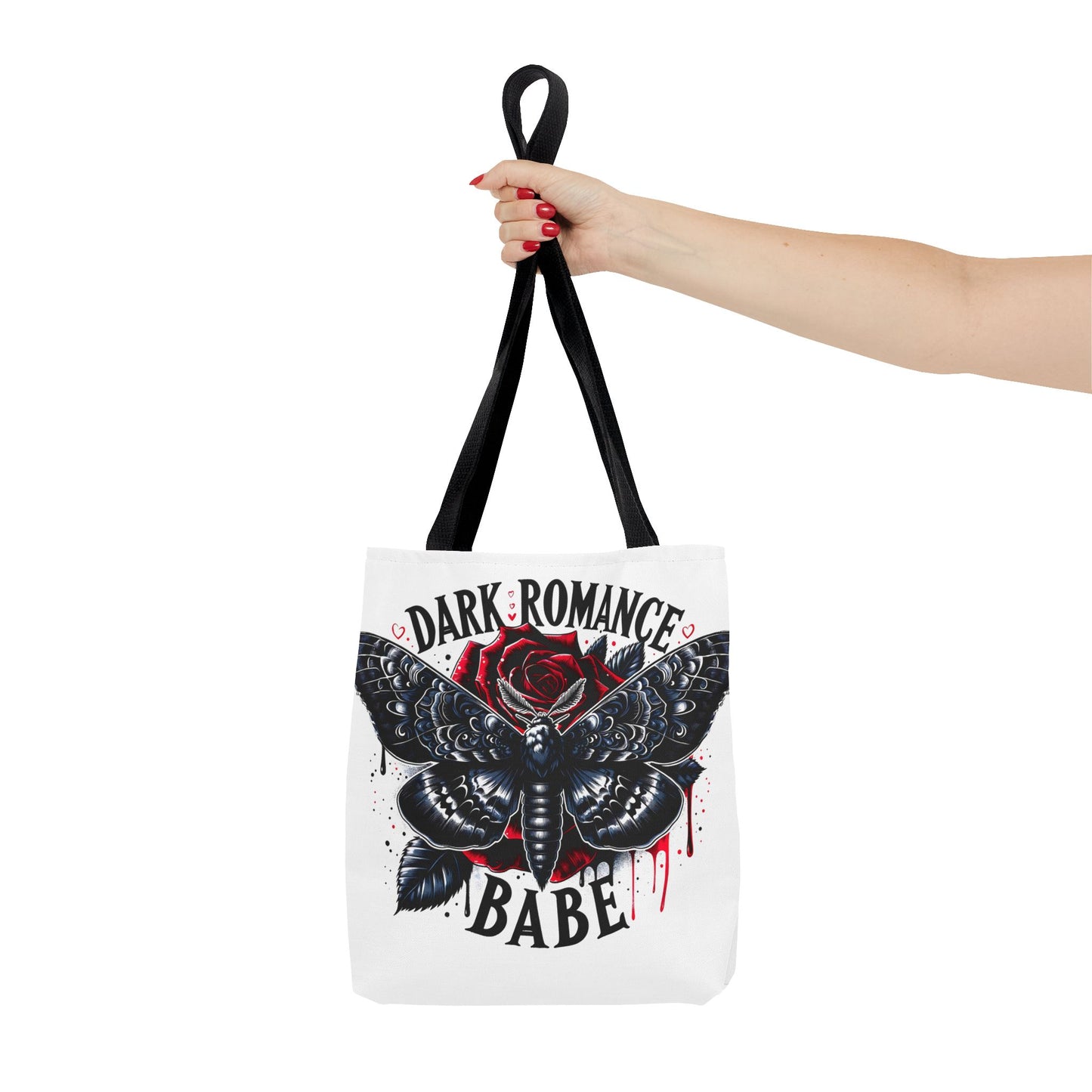 Dark Romance Babe Tote Bag — Gothic Moth & Rose All-Over Print