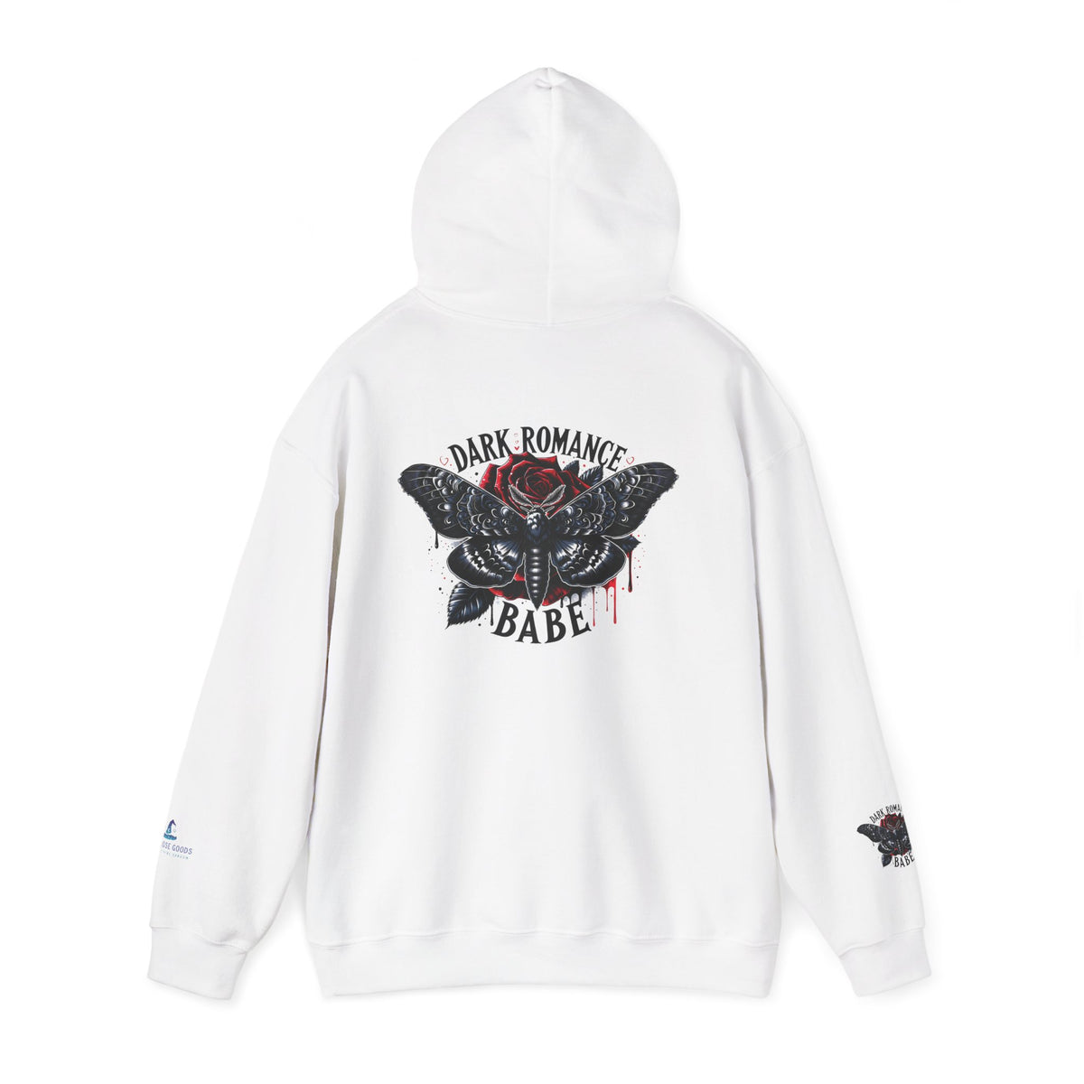 Dark Romance Babe Hoodie - Gothic Moth Graphic Pullover