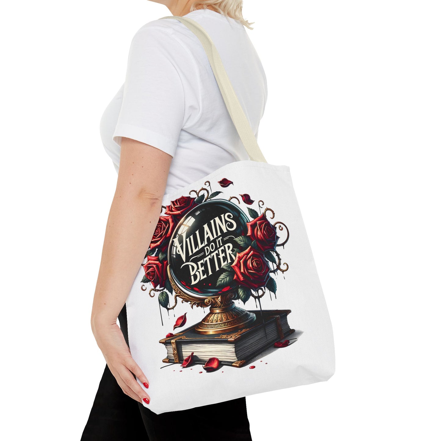Villains Do It Better Tote Bag — Gothic Rose Bookish Aesthetic