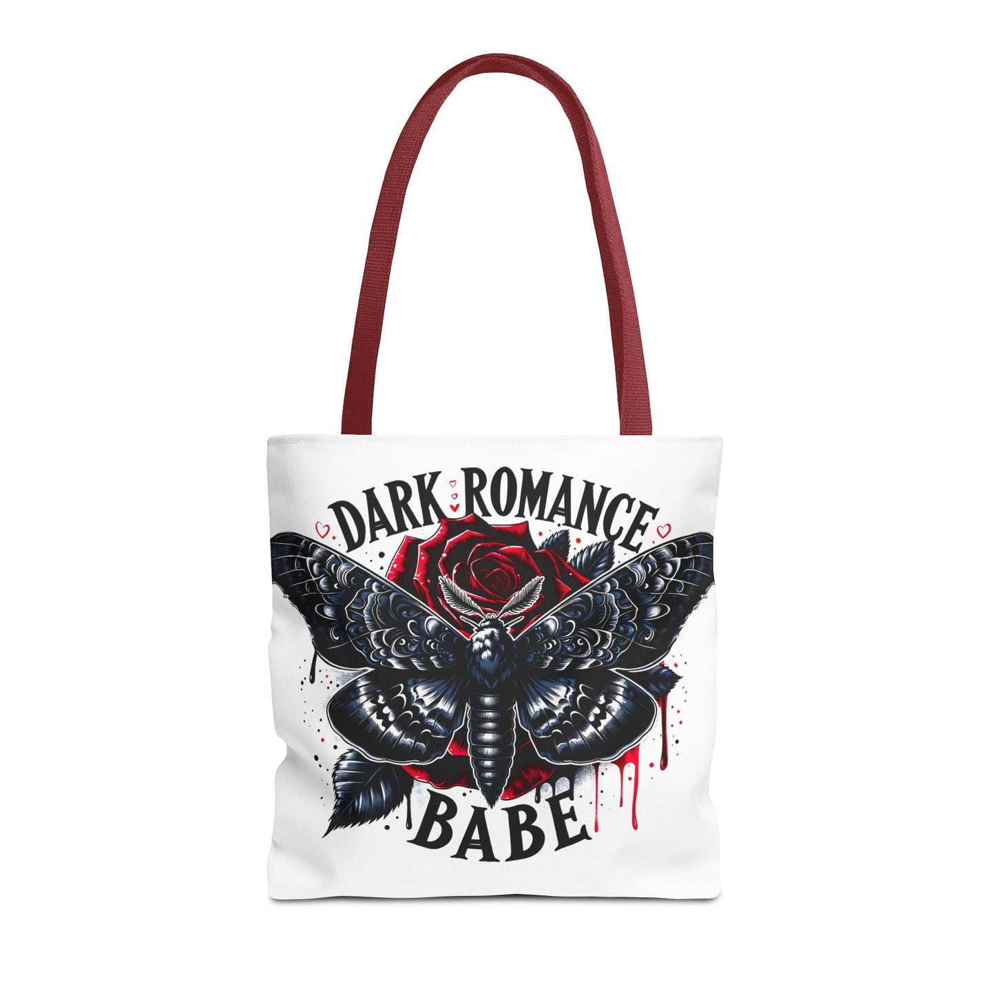 Dark Romance Babe Tote Bag — Gothic Moth & Rose All-Over Print