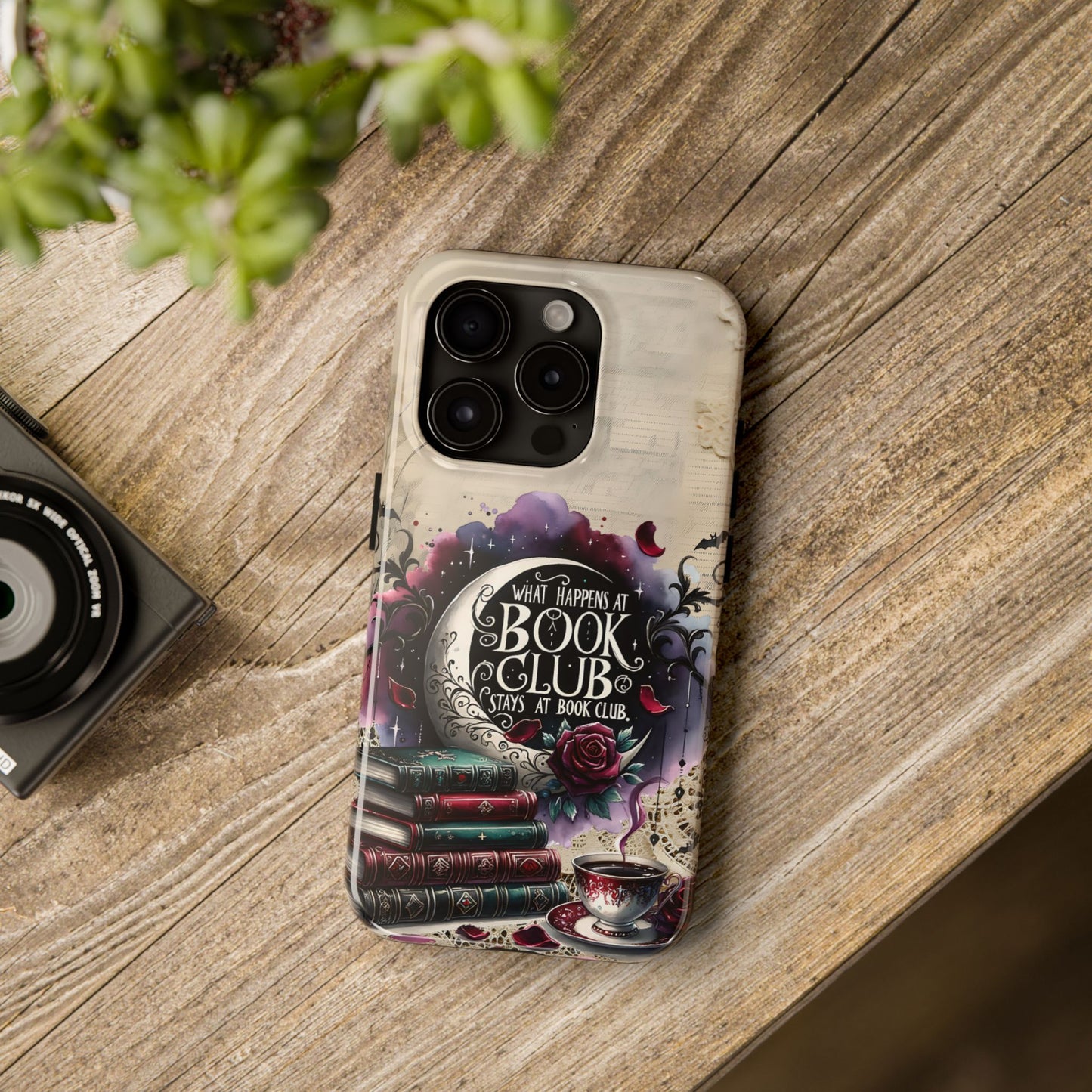 Book Club Phone Case — "What Happens at Book Club Stays at Book Club" Cozy Literary Design