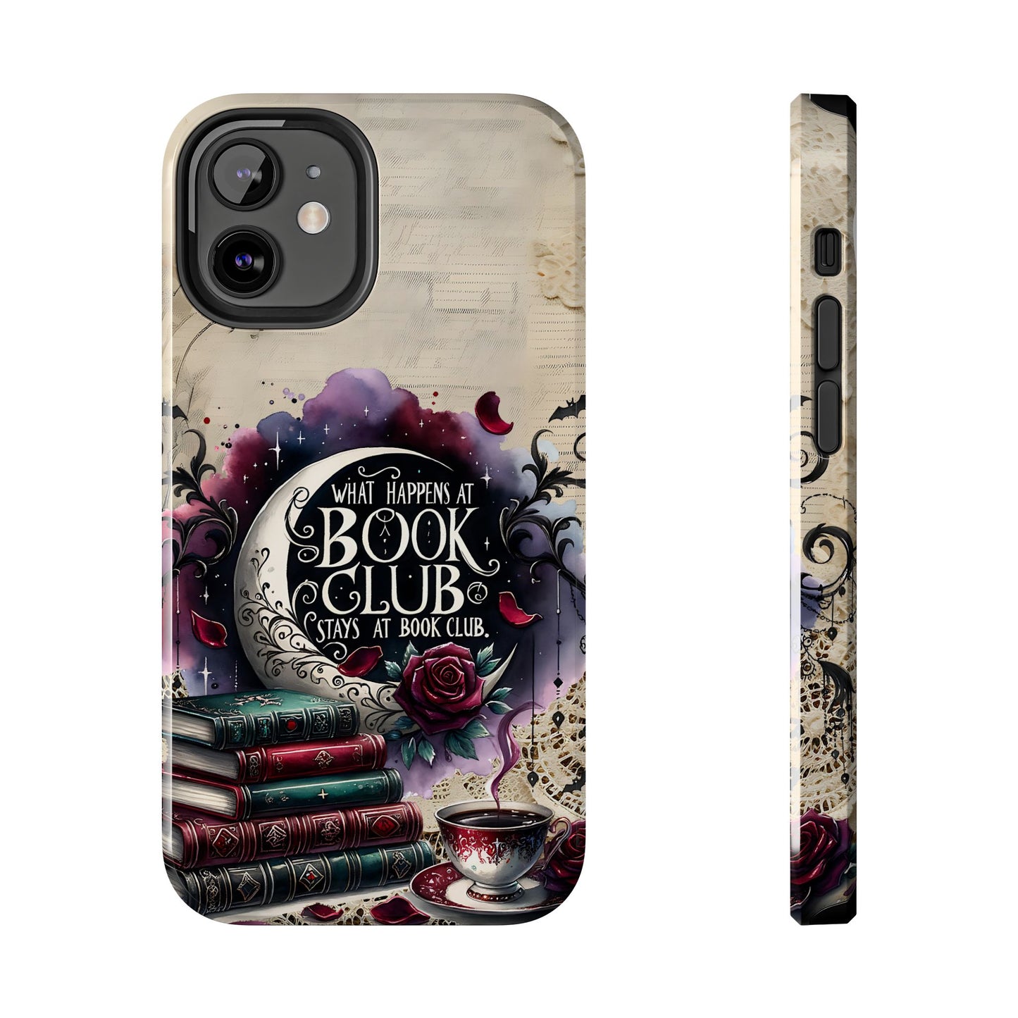 Book Club Phone Case — "What Happens at Book Club Stays at Book Club" Cozy Literary Design