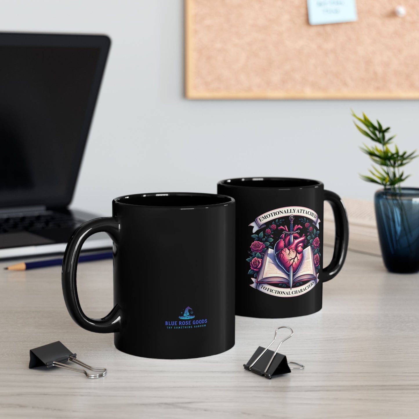 Emotionally Attached Booklover Mug — Heart & Roses Literary Coffee Cup (11oz/15oz)