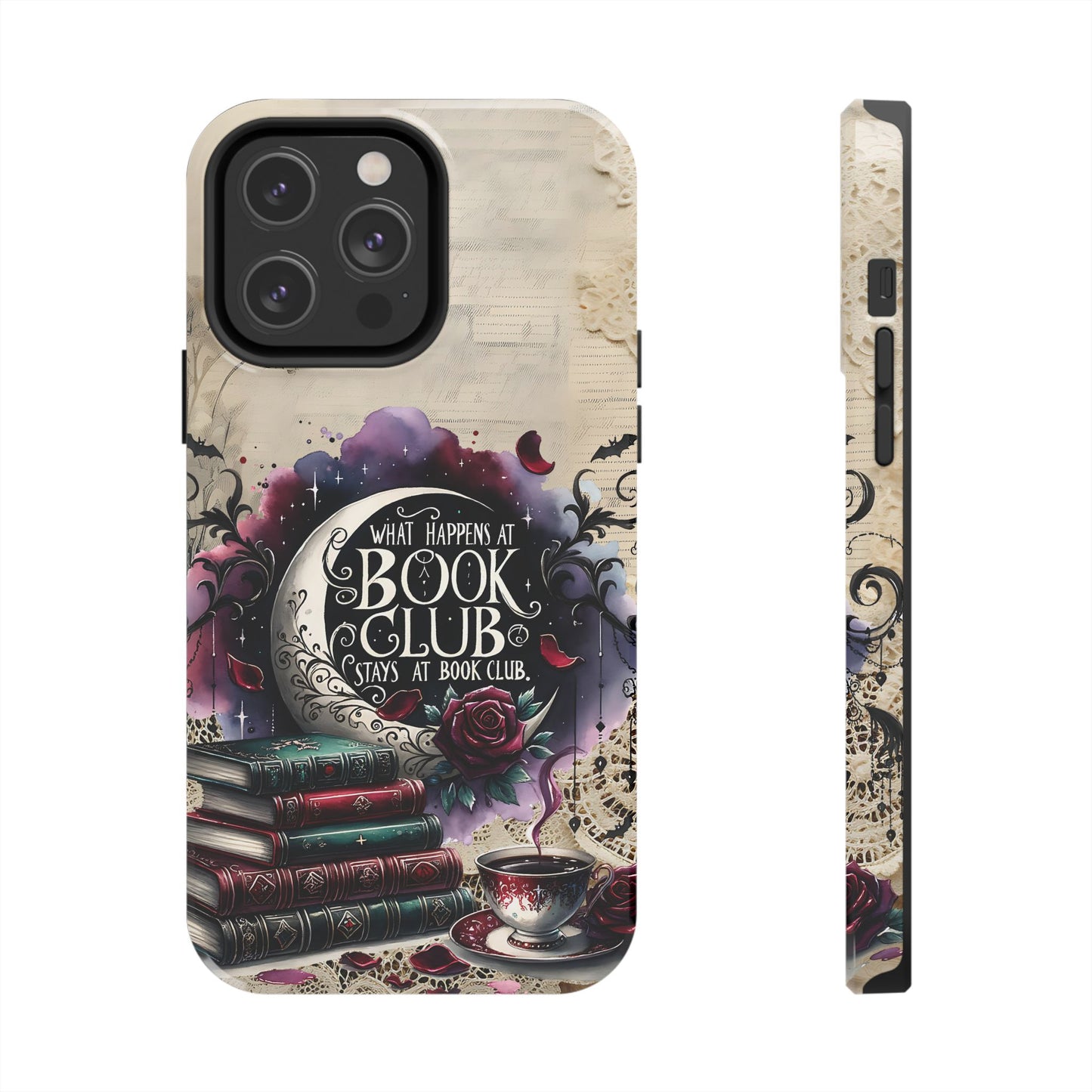 Book Club Phone Case — "What Happens at Book Club Stays at Book Club" Cozy Literary Design