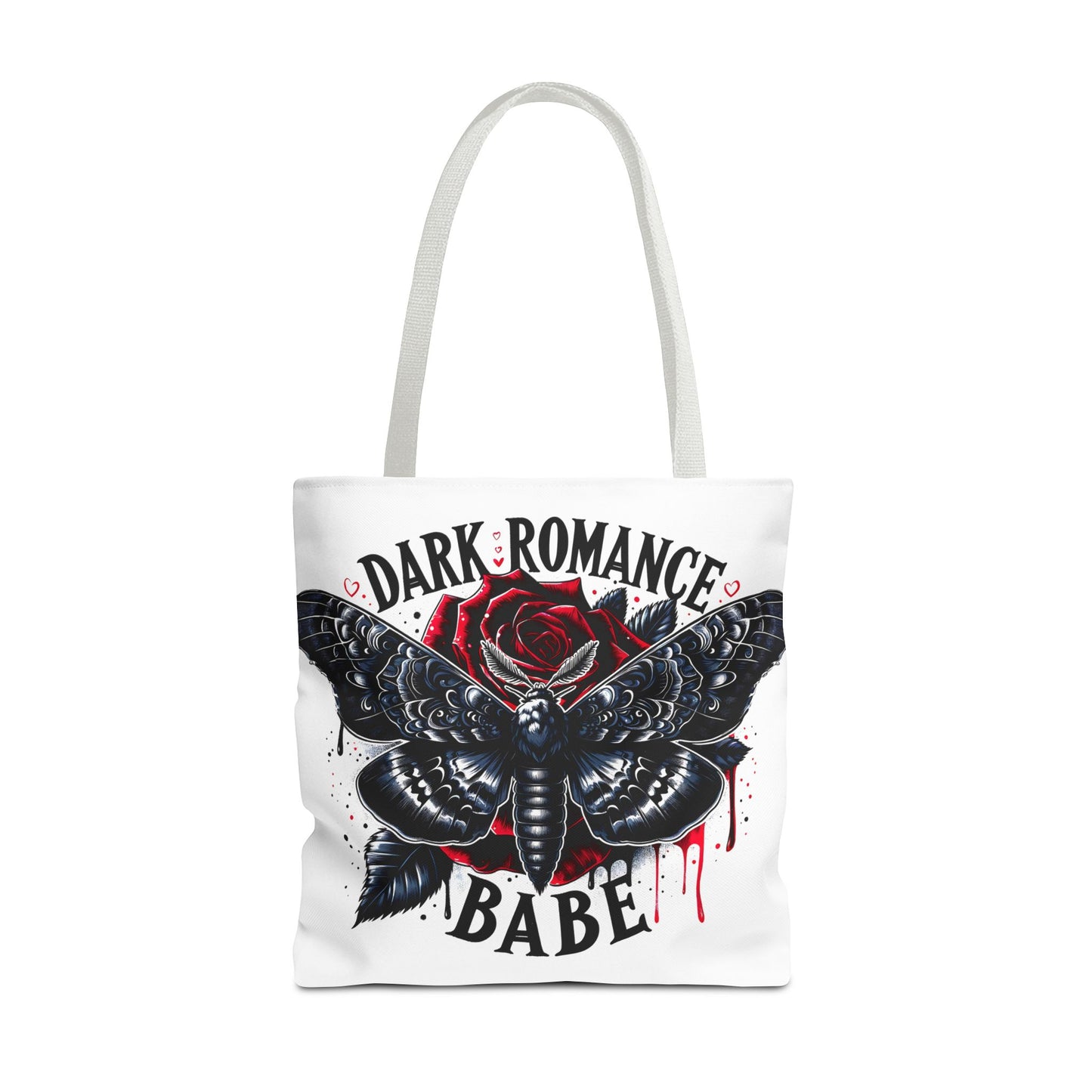 Dark Romance Babe Tote Bag — Gothic Moth & Rose All-Over Print