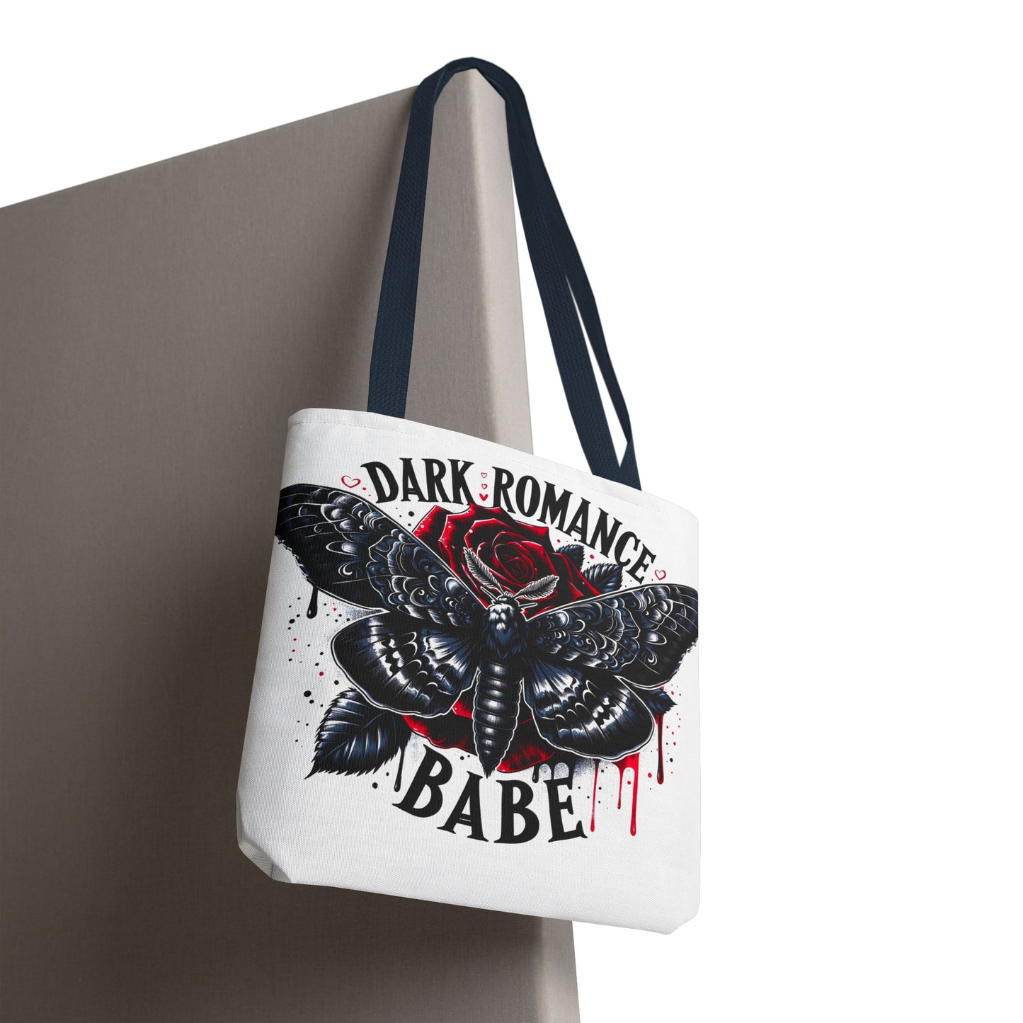 Dark Romance Babe Tote Bag — Gothic Moth & Rose All-Over Print