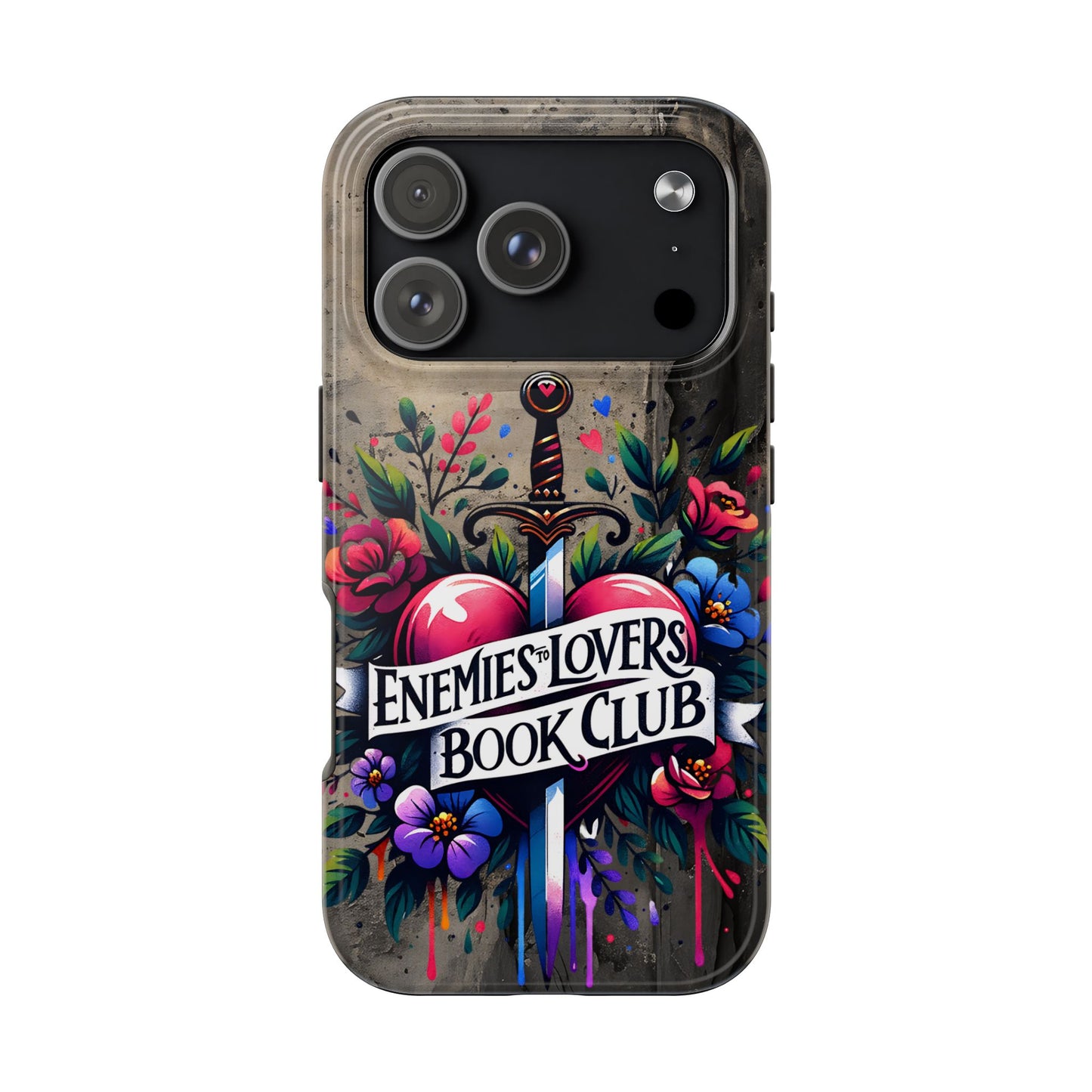 Enemies Lovers Book Club Phone Case — Gothic Floral Sword Protective Cover