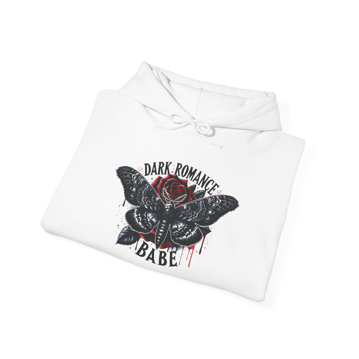 Dark Romance Babe Hoodie - Gothic Moth Graphic Pullover