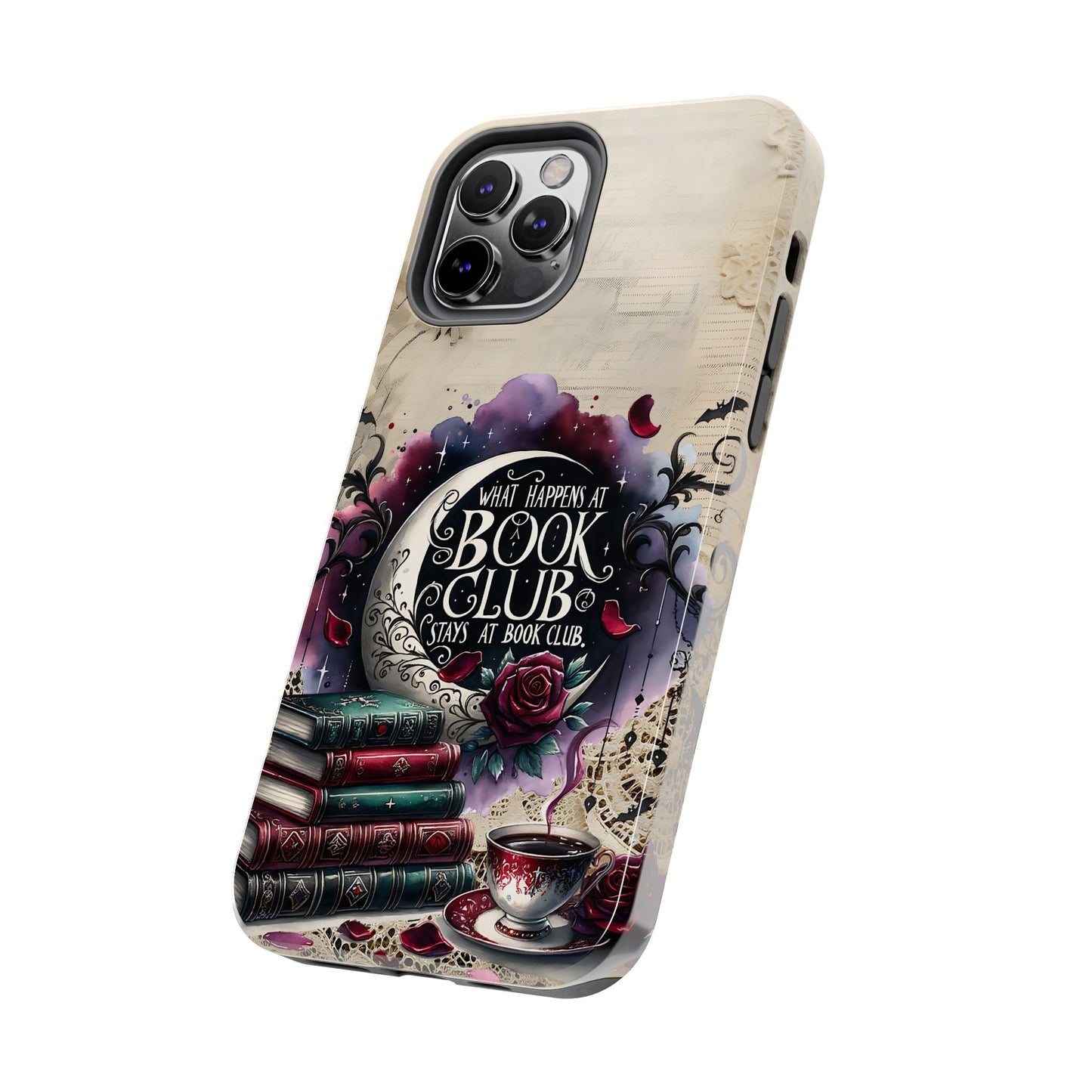 Book Club Phone Case — "What Happens at Book Club Stays at Book Club" Cozy Literary Design