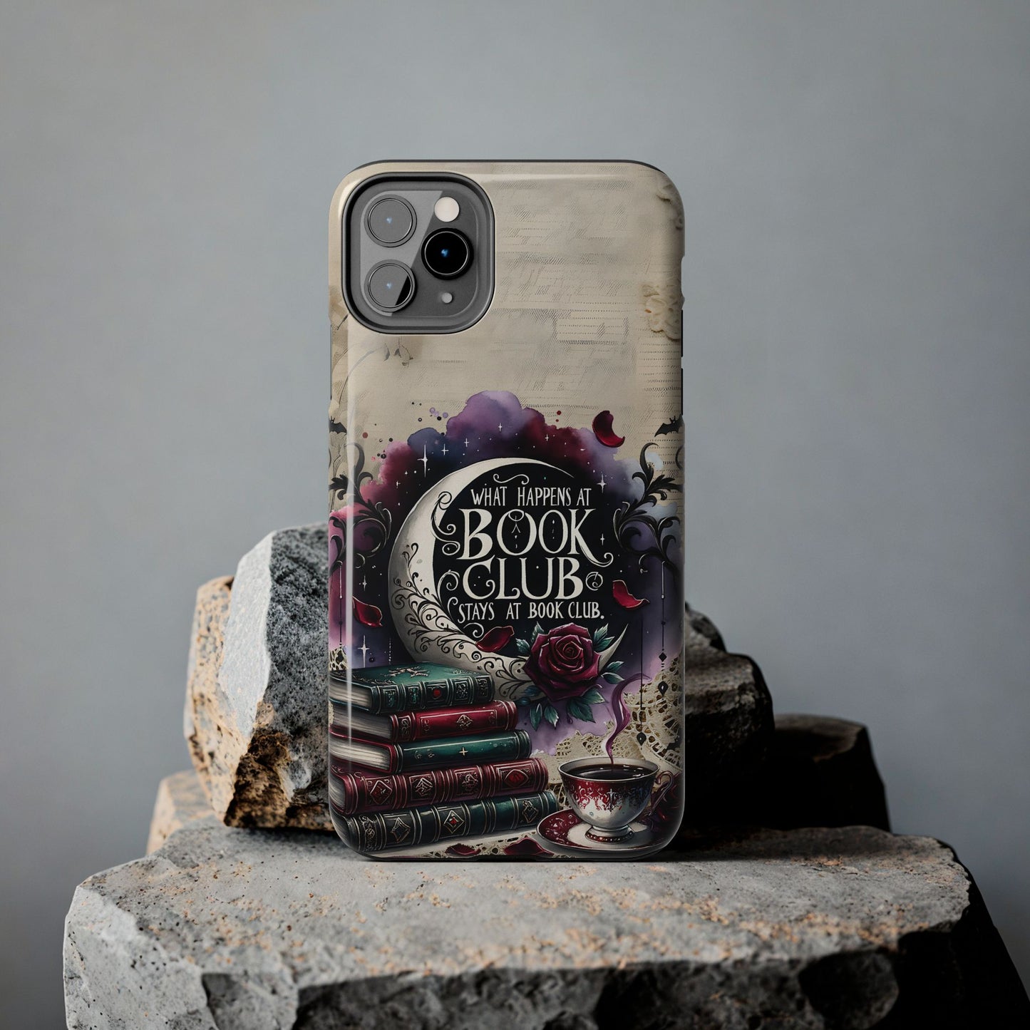 Book Club Phone Case — "What Happens at Book Club Stays at Book Club" Cozy Literary Design