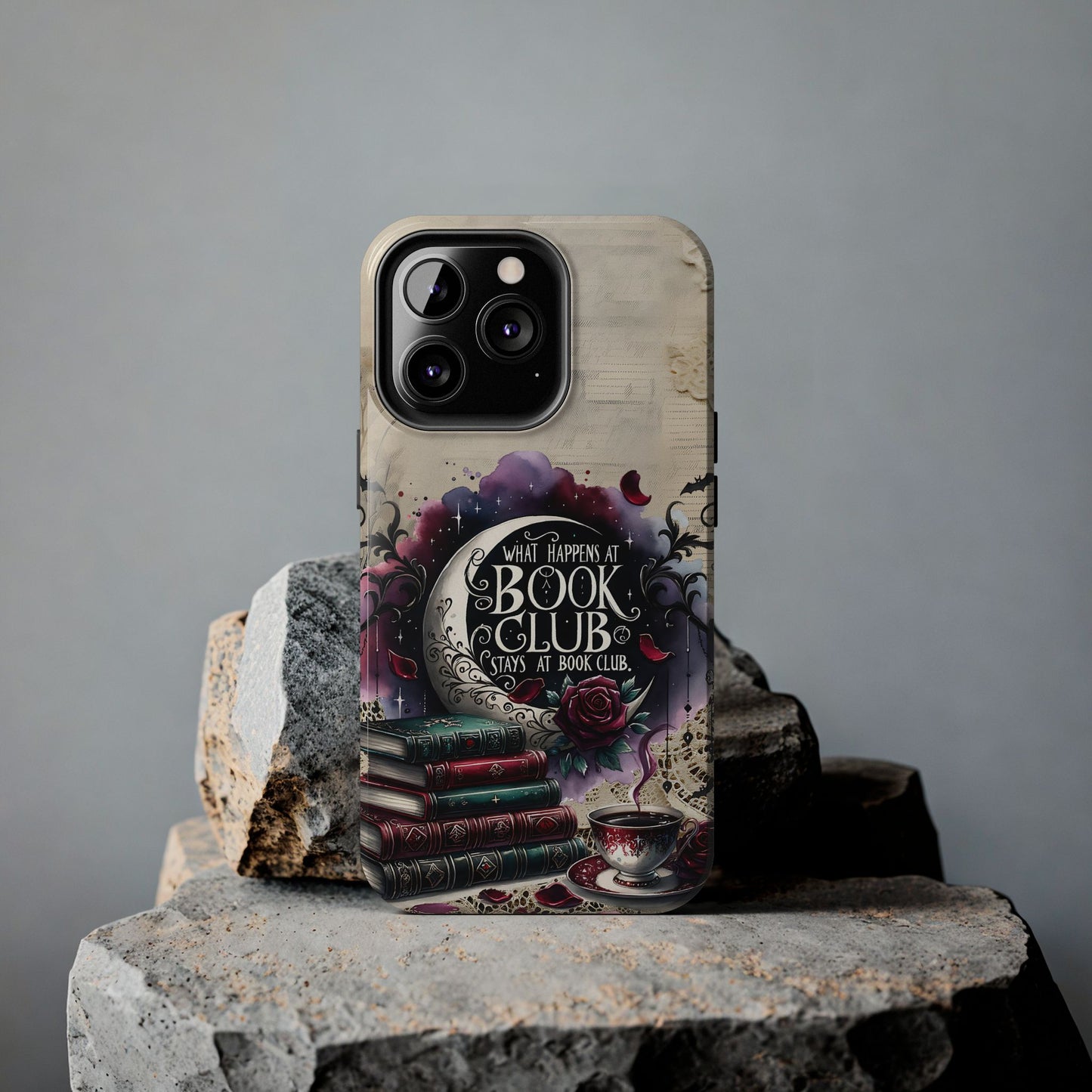 Book Club Phone Case — "What Happens at Book Club Stays at Book Club" Cozy Literary Design