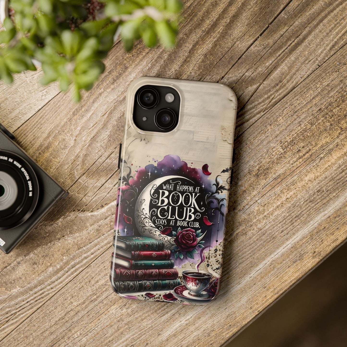 Book Club Phone Case — "What Happens at Book Club Stays at Book Club" Cozy Literary Design