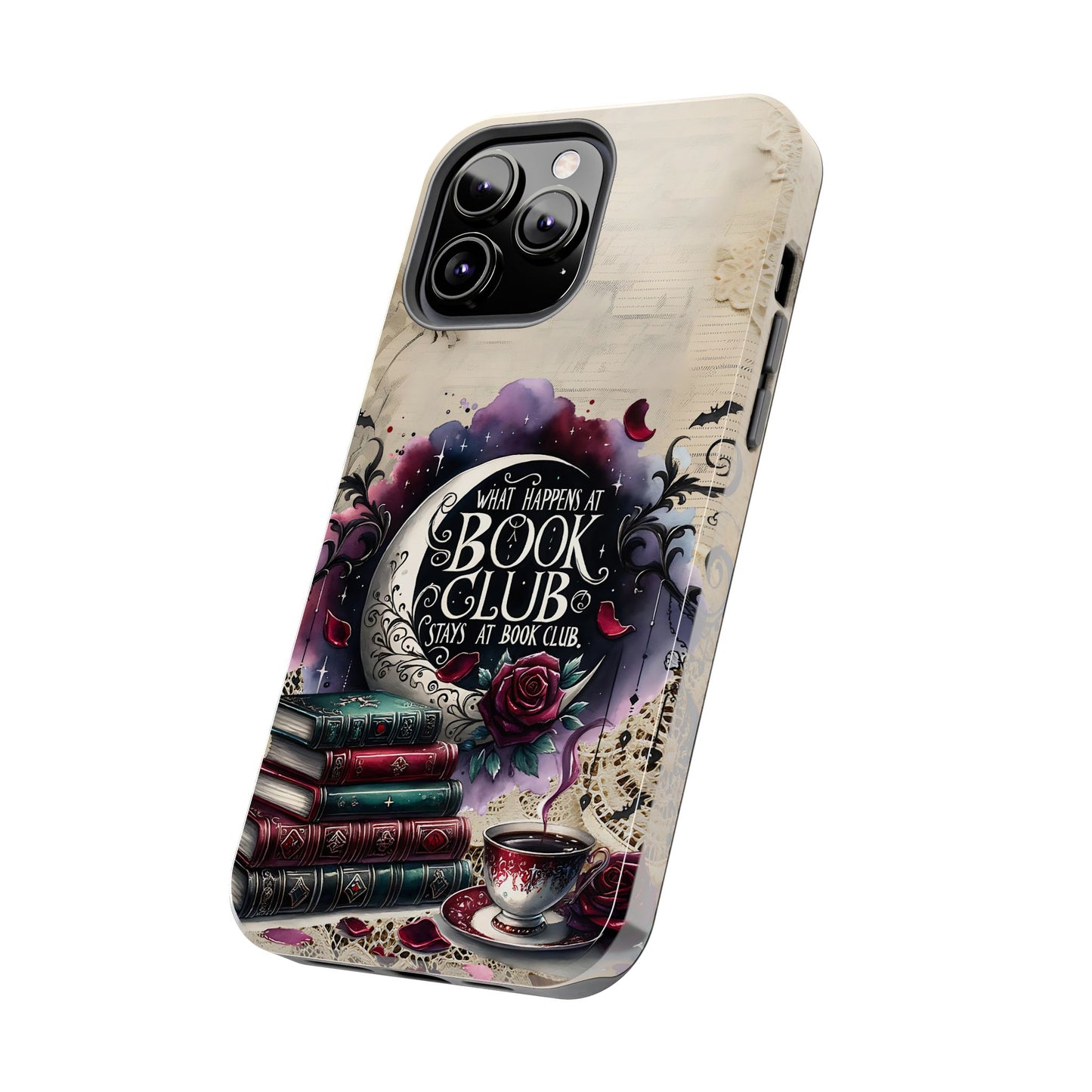 Book Club Phone Case — "What Happens at Book Club Stays at Book Club" Cozy Literary Design