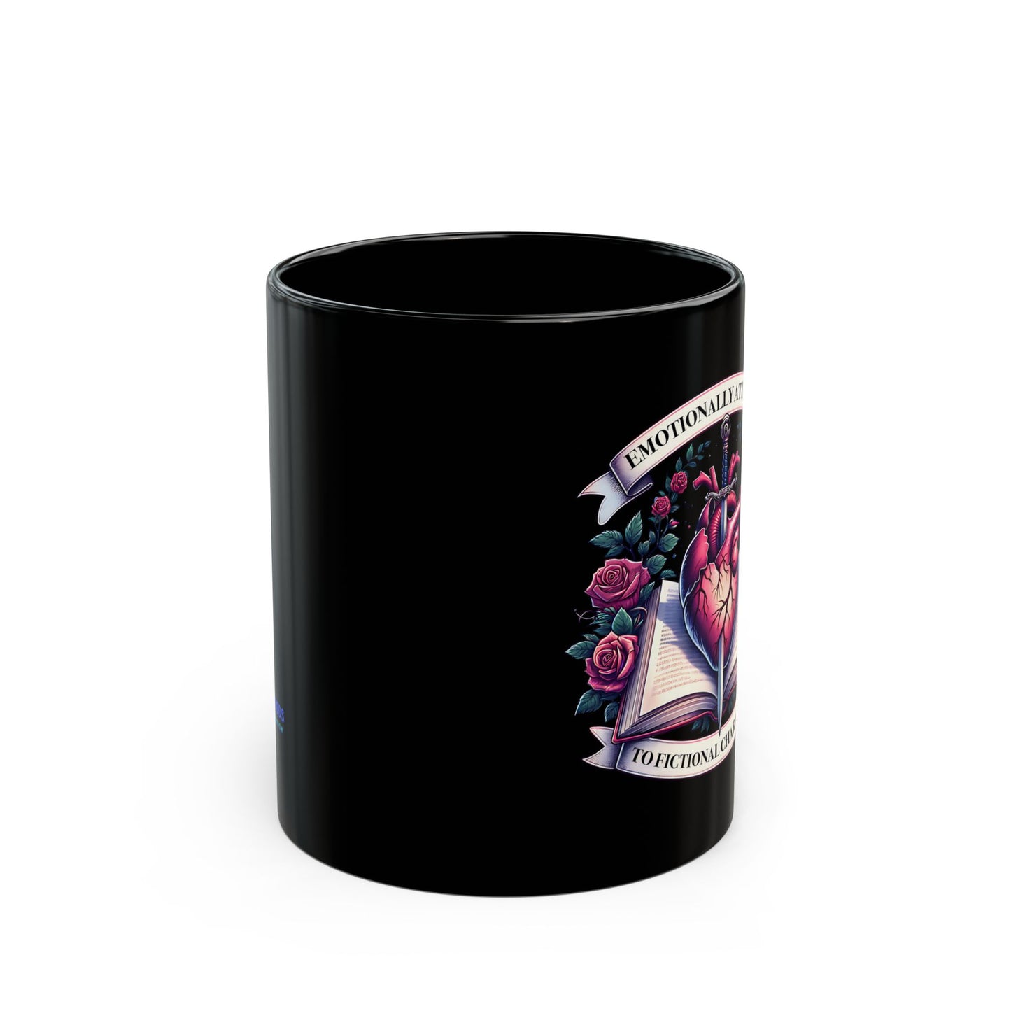 Emotionally Attached Booklover Mug — Heart & Roses Literary Coffee Cup (11oz/15oz)