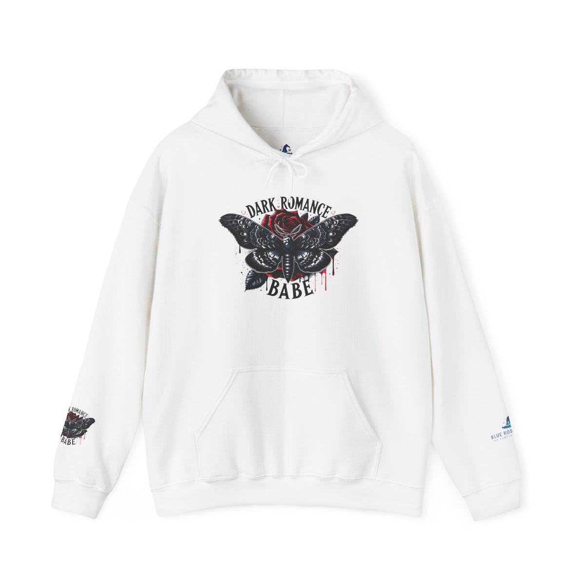 Dark Romance Babe Hoodie - Gothic Moth Graphic Pullover