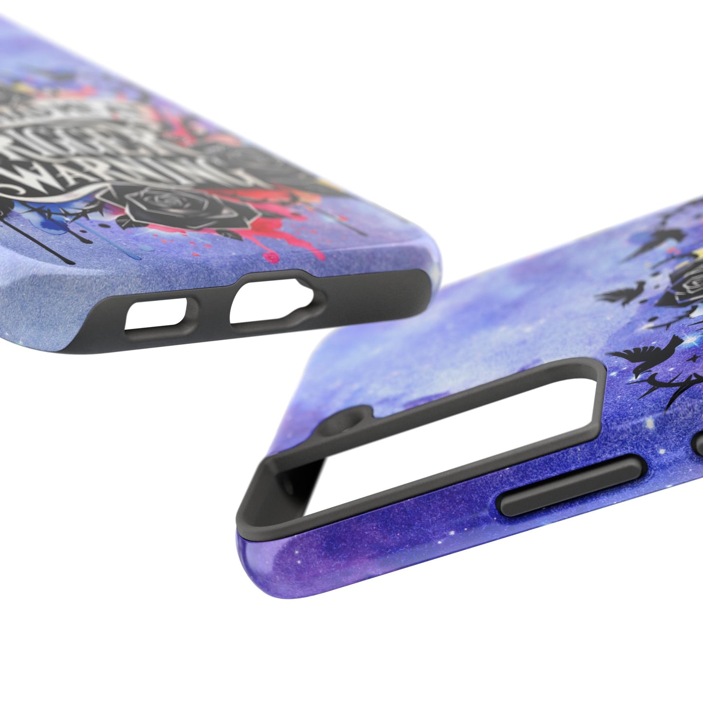 You had me at Trigger Warning Tough Phone Case — Gothic Roses & Galaxy Quote Protective Cover