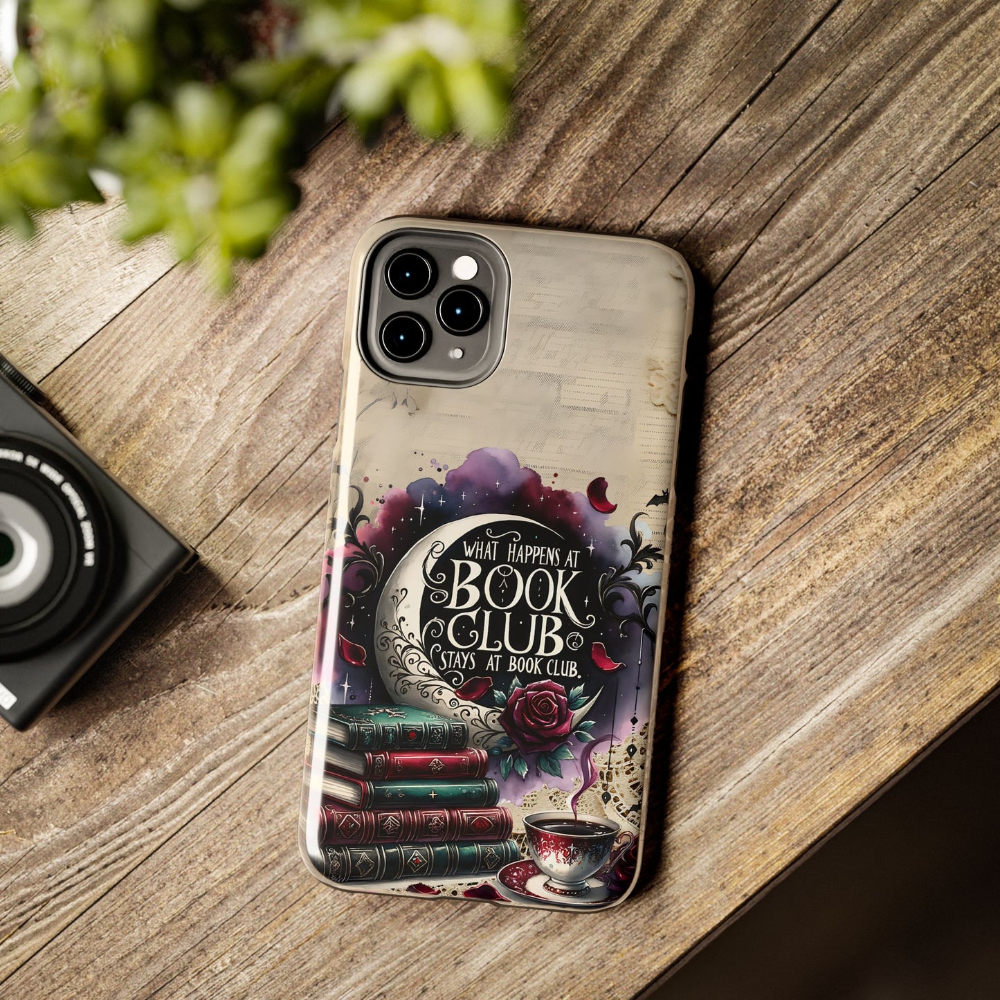 Book Club Phone Case — "What Happens at Book Club Stays at Book Club" Cozy Literary Design