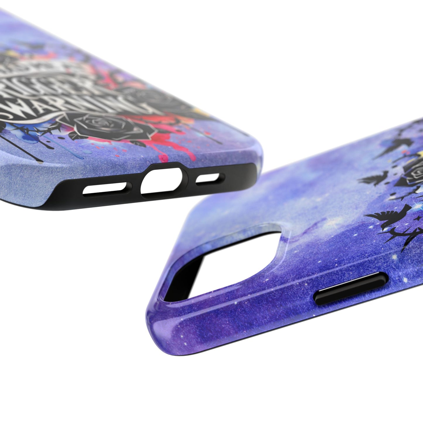 You had me at Trigger Warning Tough Phone Case — Gothic Roses & Galaxy Quote Protective Cover