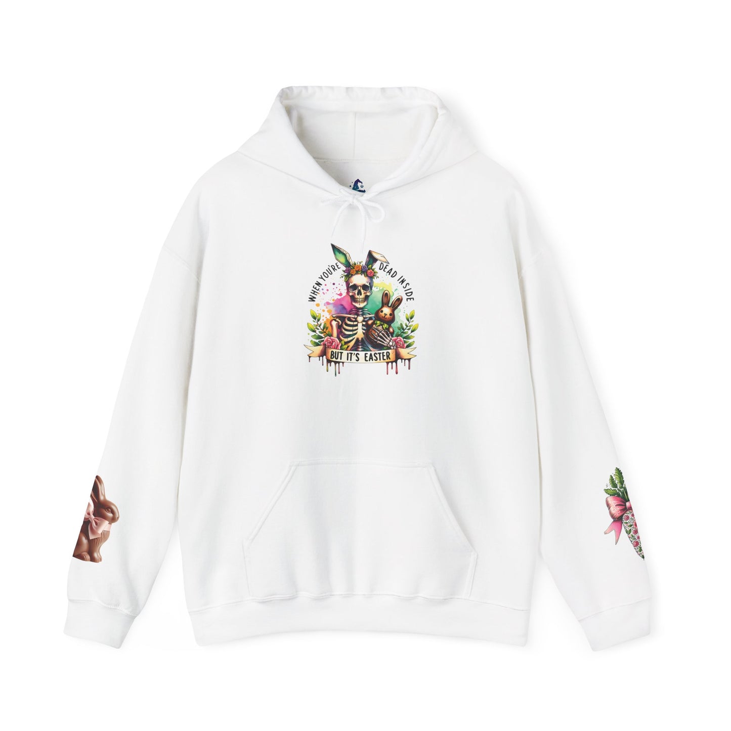 Skeleton Hoodie — "Dead inside buy is Easter" Easter Skull Pullover