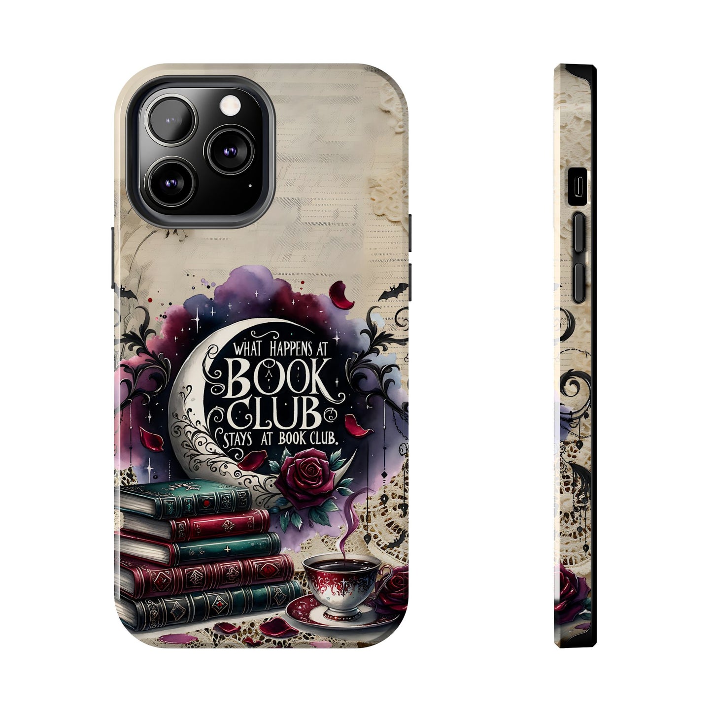 Book Club Phone Case — "What Happens at Book Club Stays at Book Club" Cozy Literary Design