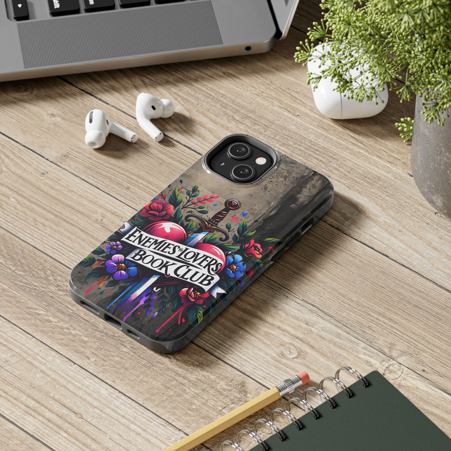 Enemies Lovers Book Club Phone Case — Gothic Floral Sword Protective Cover