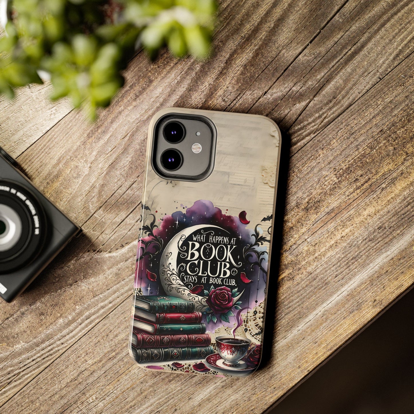 Book Club Phone Case — "What Happens at Book Club Stays at Book Club" Cozy Literary Design