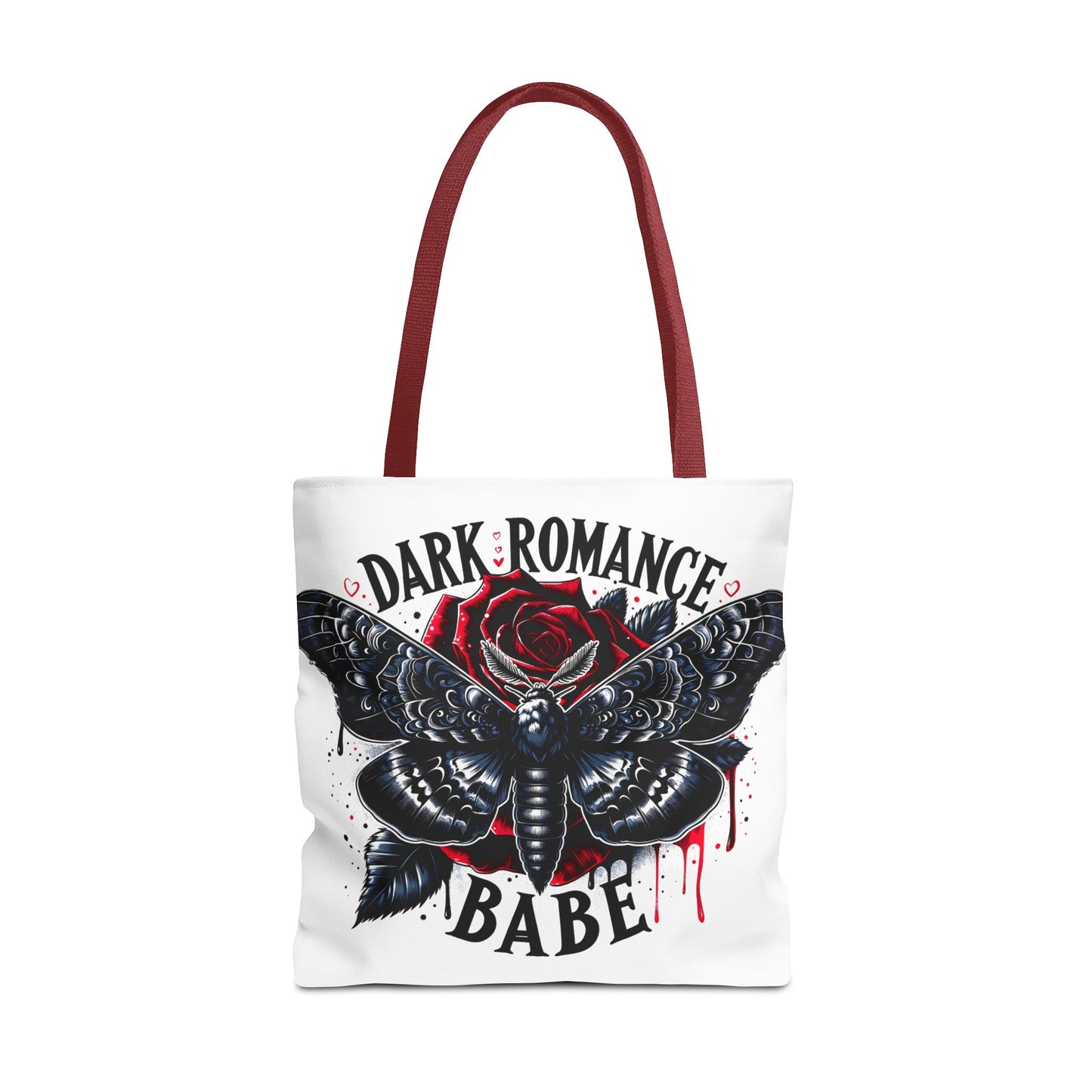 Dark Romance Babe Tote Bag — Gothic Moth & Rose All-Over Print