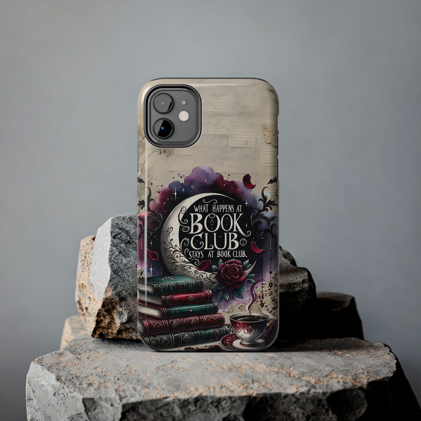 Book Club Phone Case — "What Happens at Book Club Stays at Book Club" Cozy Literary Design