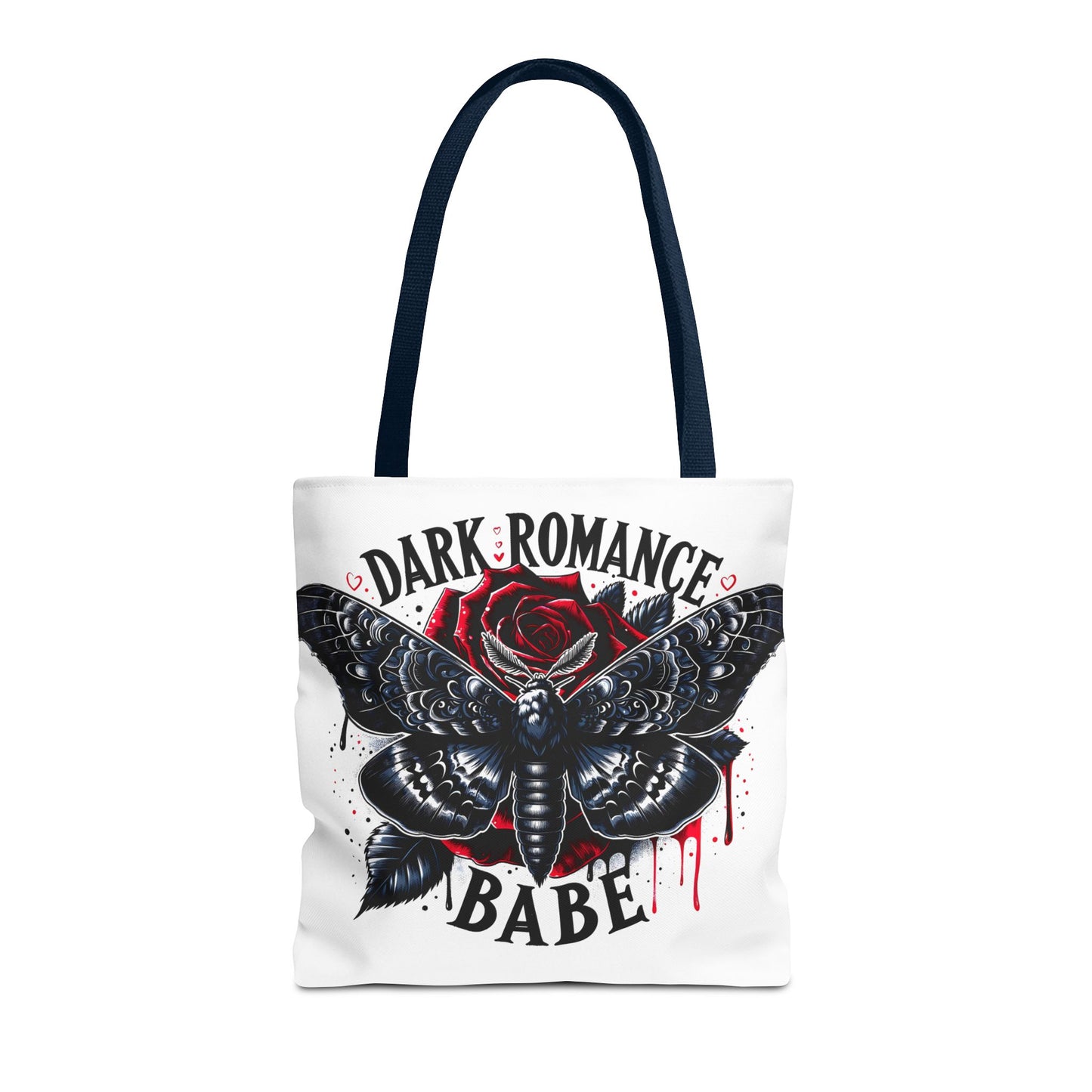 Dark Romance Babe Tote Bag — Gothic Moth & Rose All-Over Print