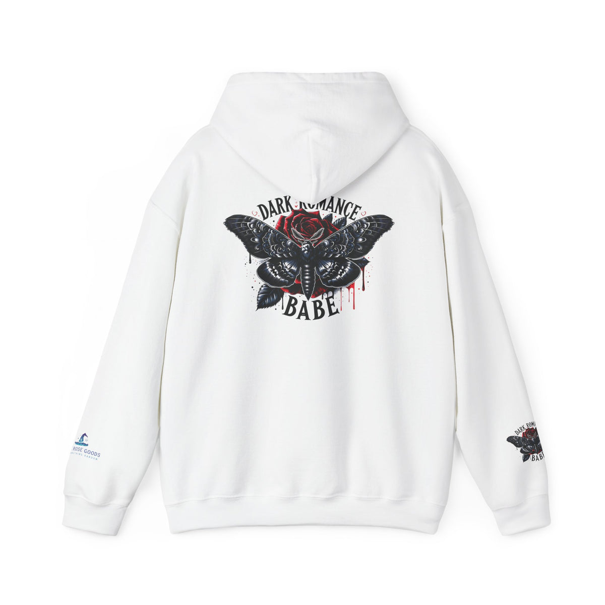Dark Romance Babe Hoodie - Gothic Moth Graphic Pullover