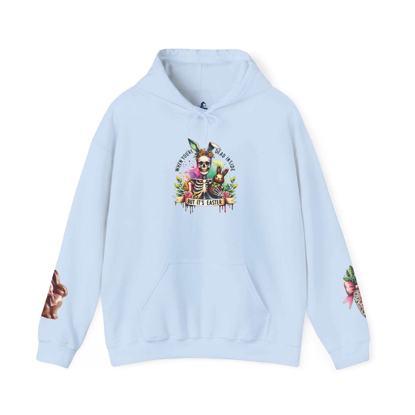 Skeleton Hoodie — "Dead inside buy is Easter" Easter Skull Pullover