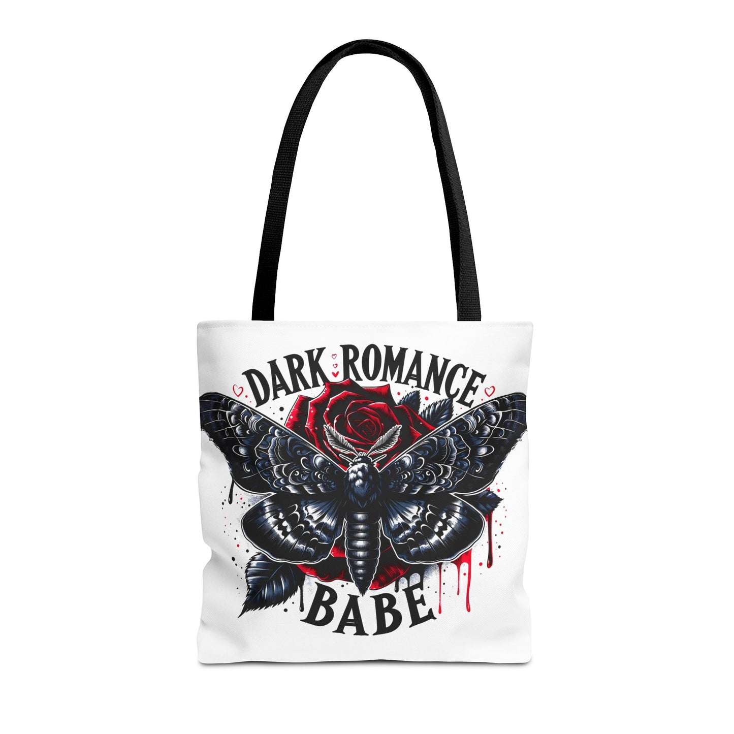 Dark Romance Babe Tote Bag — Gothic Moth & Rose All-Over Print