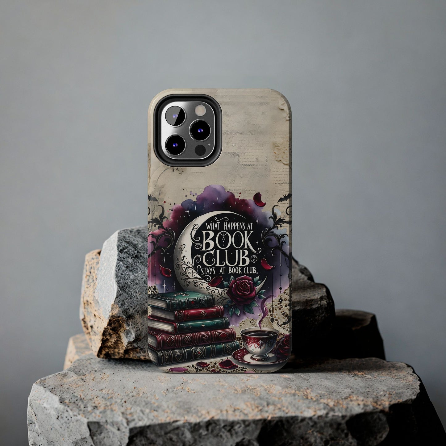 Book Club Phone Case — "What Happens at Book Club Stays at Book Club" Cozy Literary Design