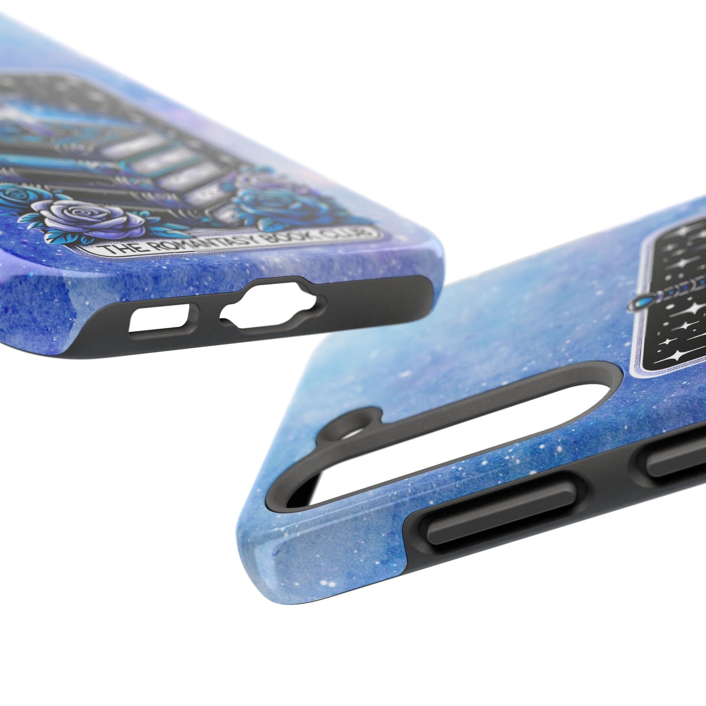Fantasy Book Club Tough Phone Case — Sword & Stacked Books Design