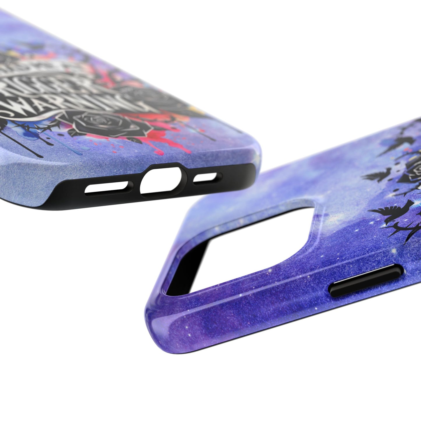 You had me at Trigger Warning Tough Phone Case — Gothic Roses & Galaxy Quote Protective Cover