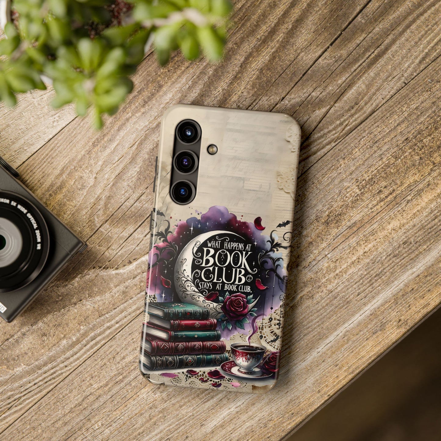 Book Club Phone Case — "What Happens at Book Club Stays at Book Club" Cozy Literary Design