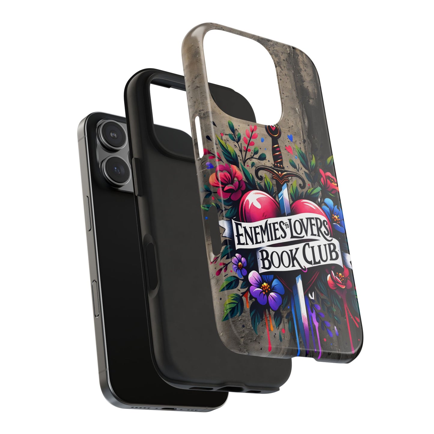 Enemies Lovers Book Club Phone Case — Gothic Floral Sword Protective Cover