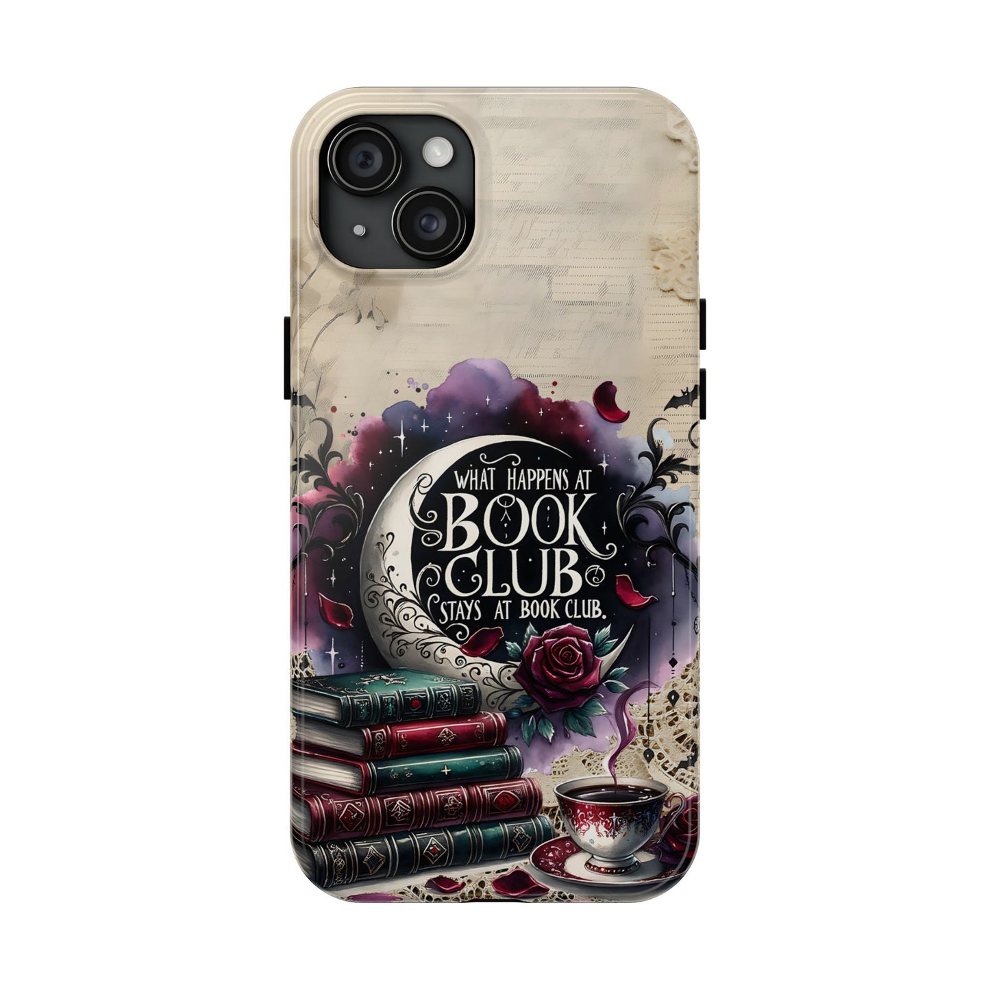 Book Club Phone Case — "What Happens at Book Club Stays at Book Club" Cozy Literary Design