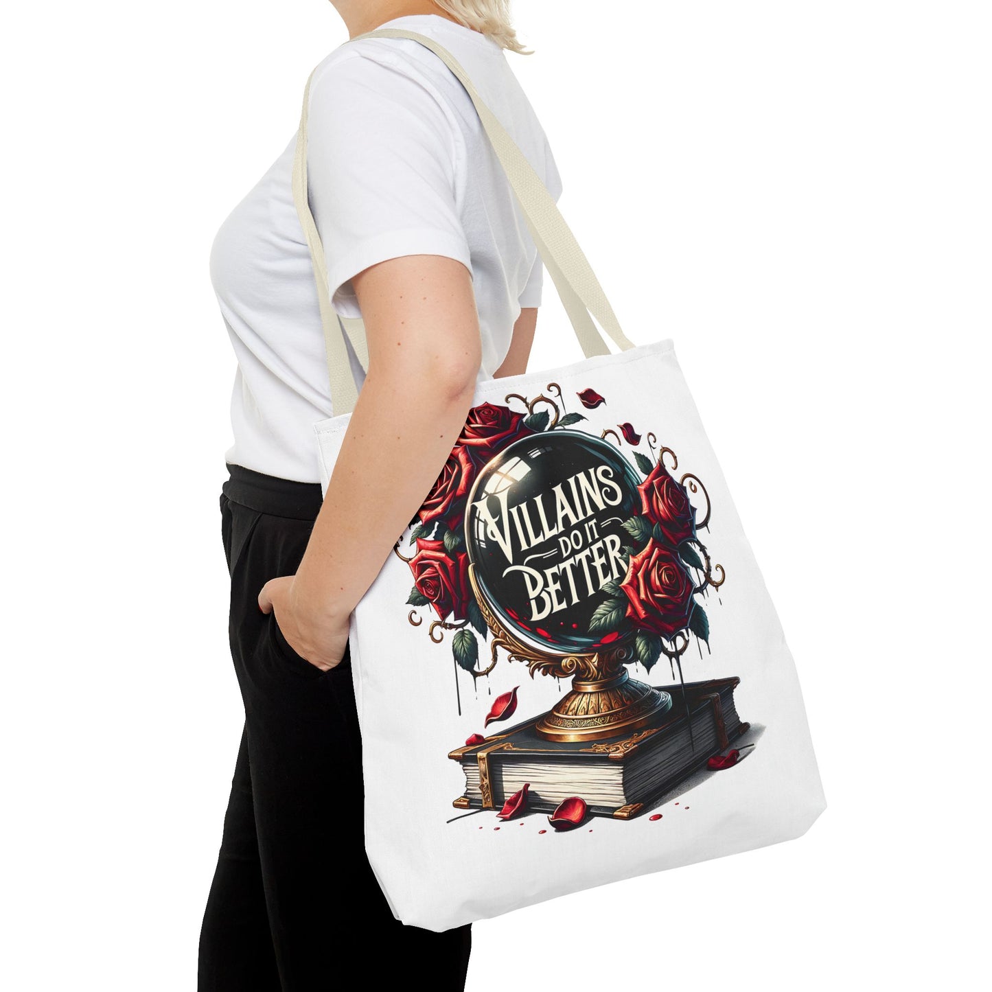 Villains Do It Better Tote Bag — Gothic Rose Bookish Aesthetic