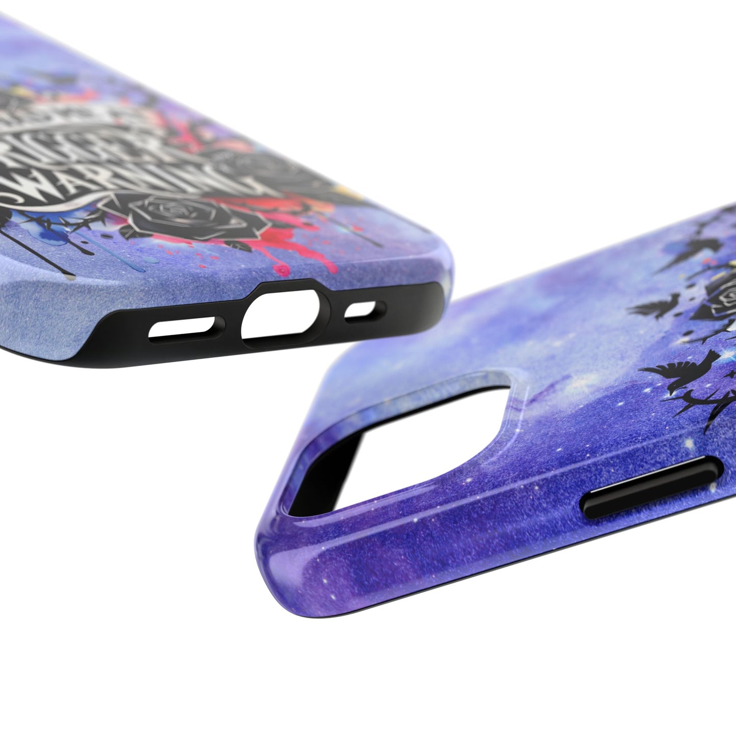 You had me at Trigger Warning Tough Phone Case — Gothic Roses & Galaxy Quote Protective Cover