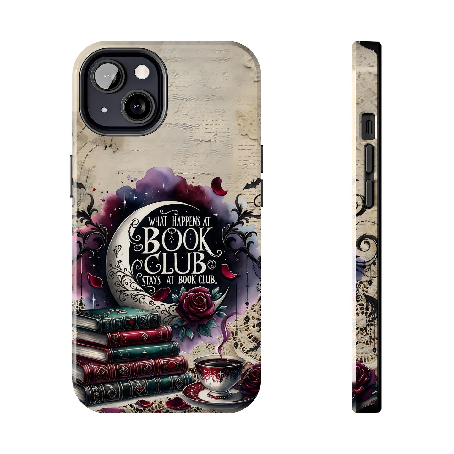 Book Club Phone Case — "What Happens at Book Club Stays at Book Club" Cozy Literary Design