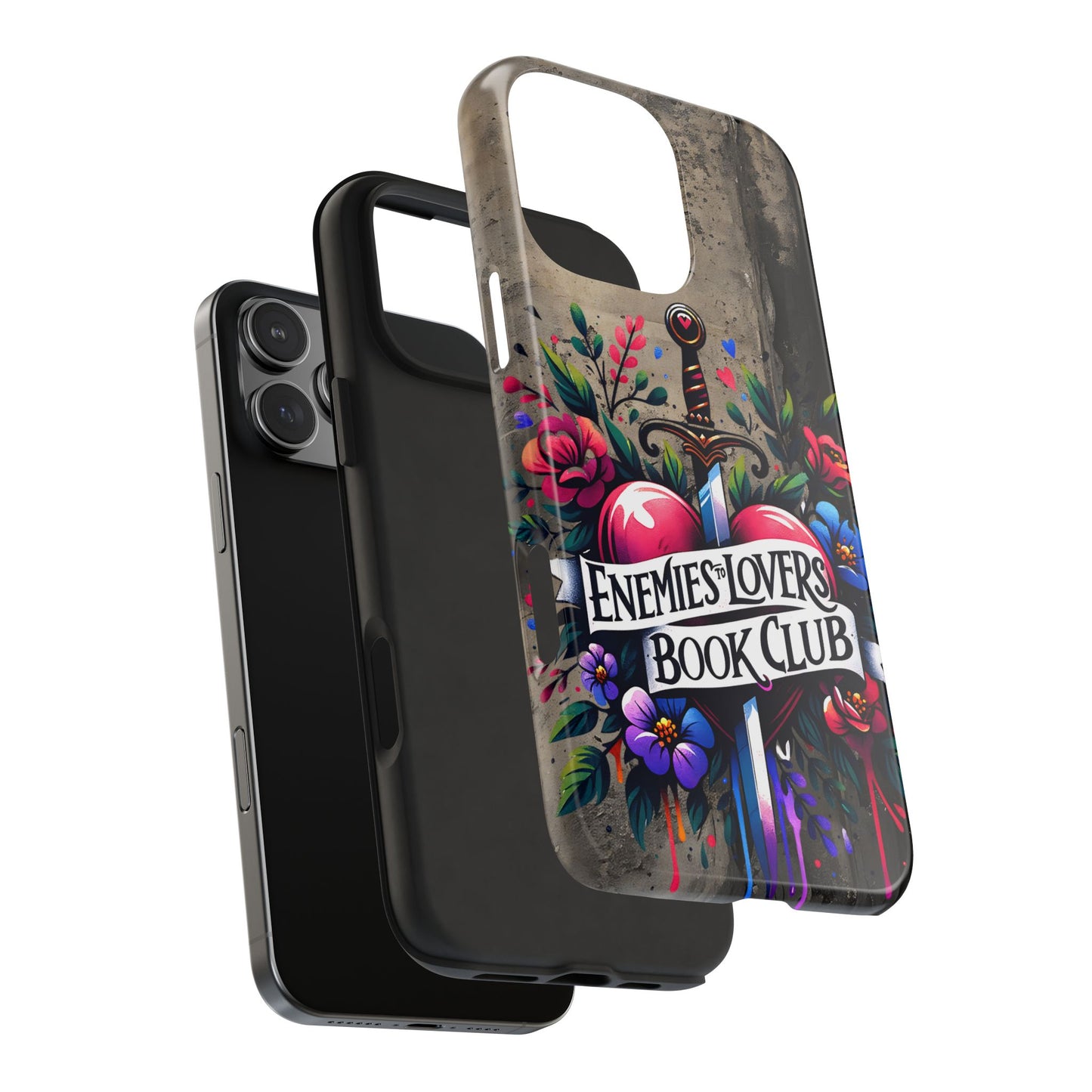 Enemies Lovers Book Club Phone Case — Gothic Floral Sword Protective Cover