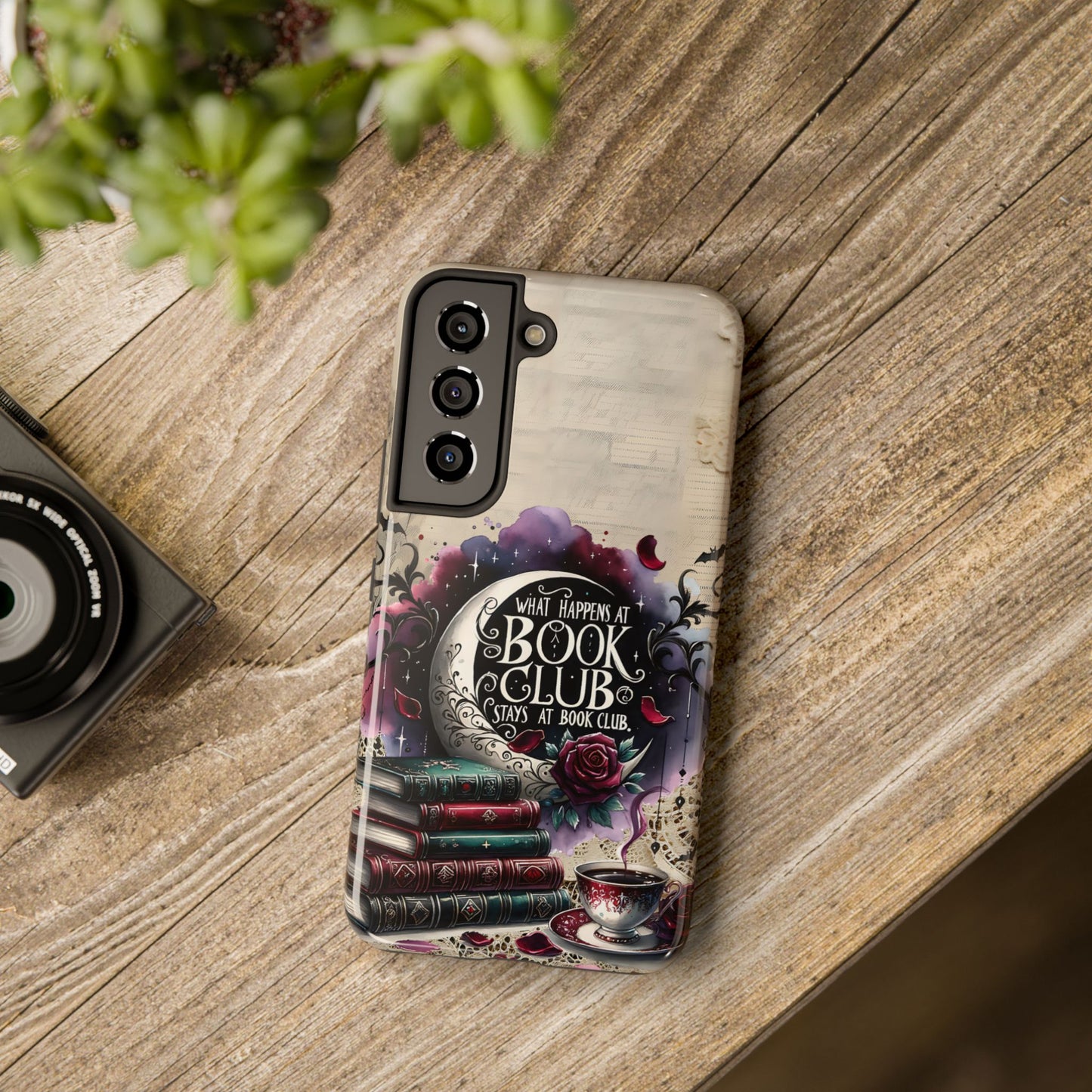 Book Club Phone Case — "What Happens at Book Club Stays at Book Club" Cozy Literary Design