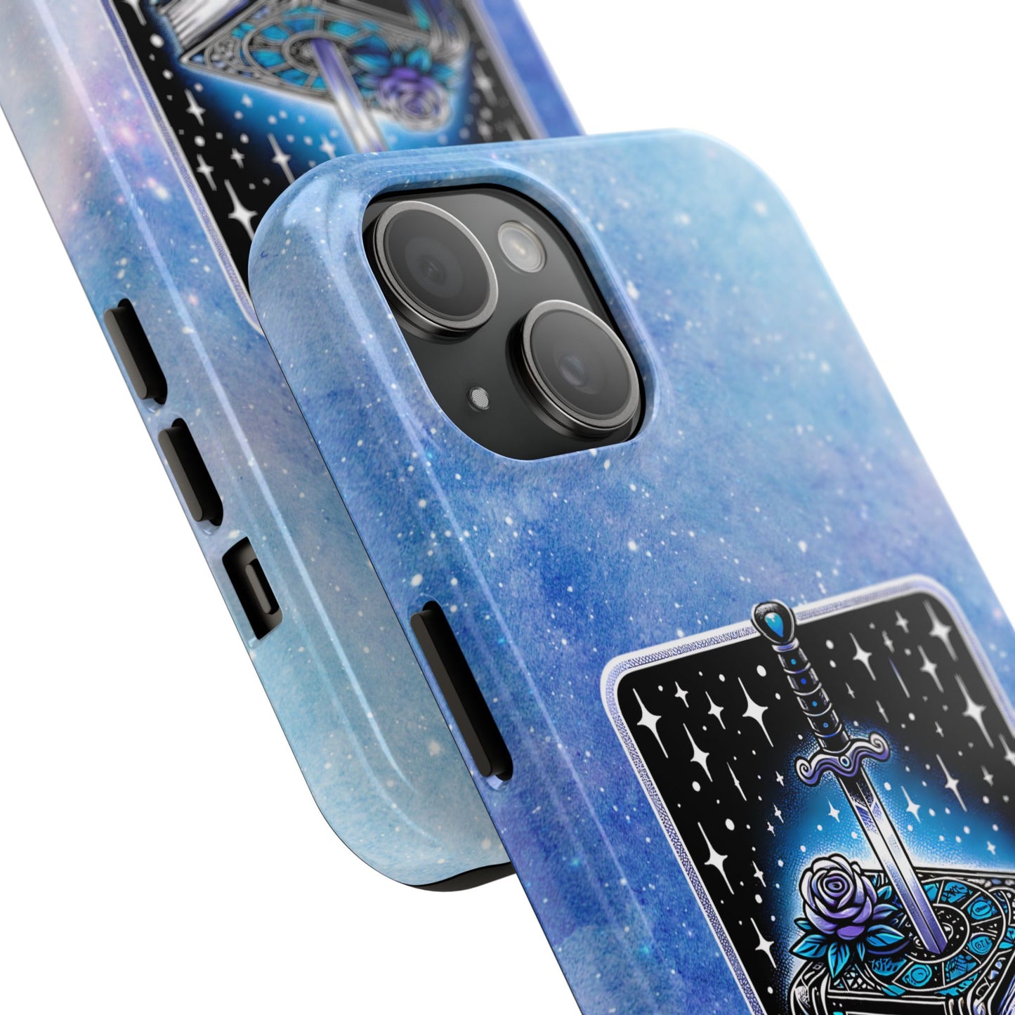 Fantasy Book Club Tough Phone Case — Sword & Stacked Books Design