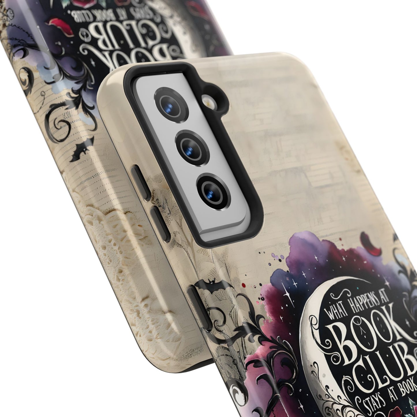 Book Club Phone Case — "What Happens at Book Club Stays at Book Club" Cozy Literary Design