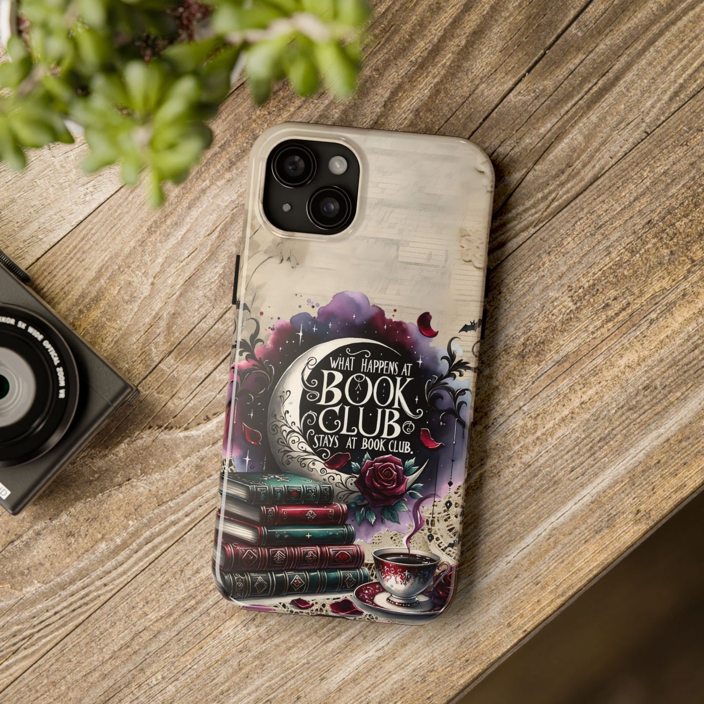 Book Club Phone Case — "What Happens at Book Club Stays at Book Club" Cozy Literary Design