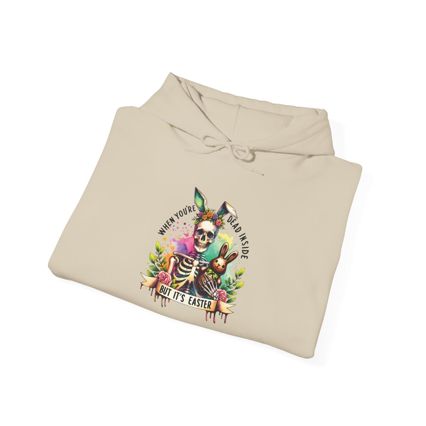 Skeleton Hoodie — "Dead inside buy is Easter" Easter Skull Pullover