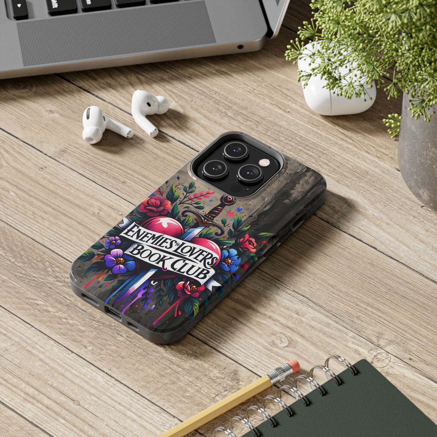 Enemies Lovers Book Club Phone Case — Gothic Floral Sword Protective Cover