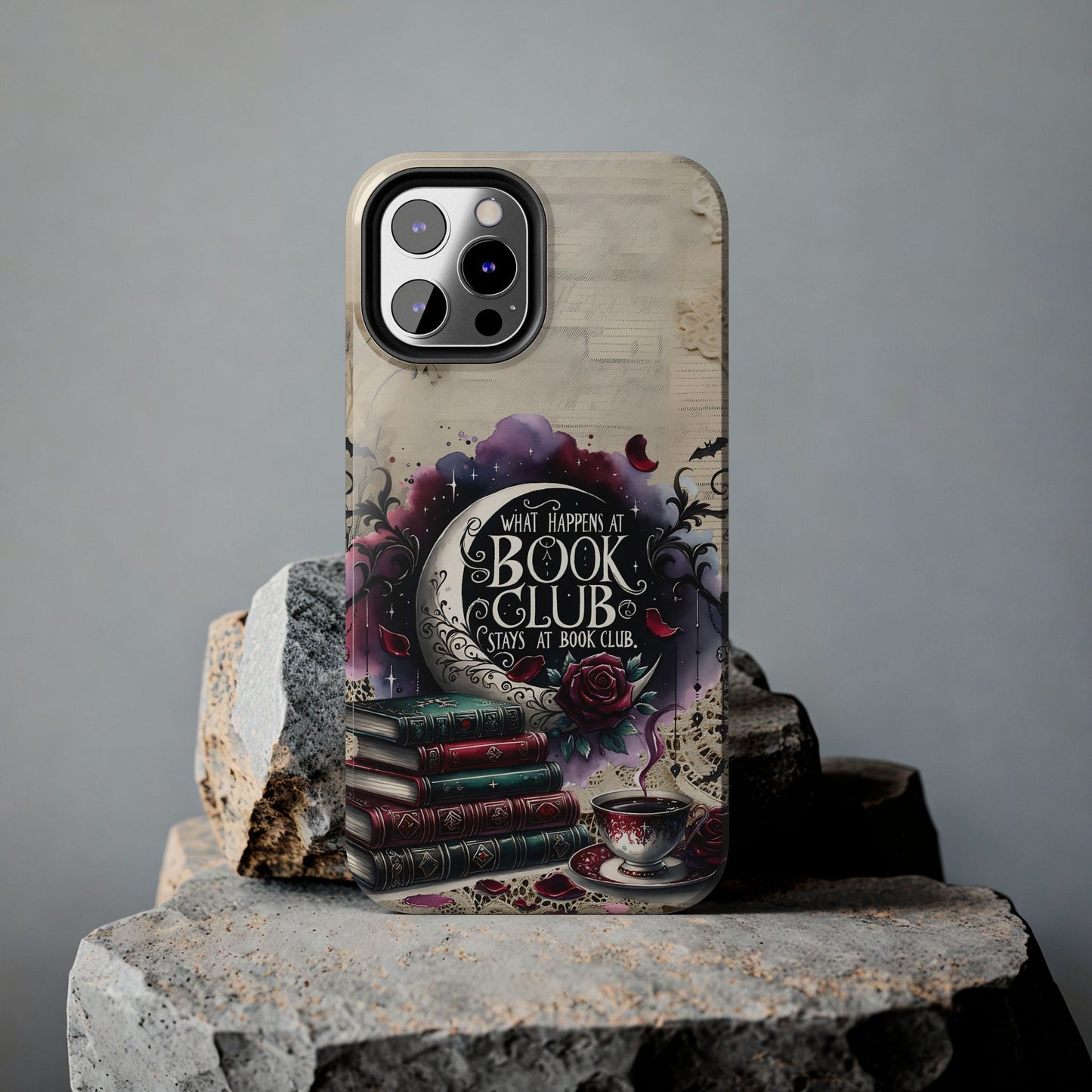 Book Club Phone Case — "What Happens at Book Club Stays at Book Club" Cozy Literary Design