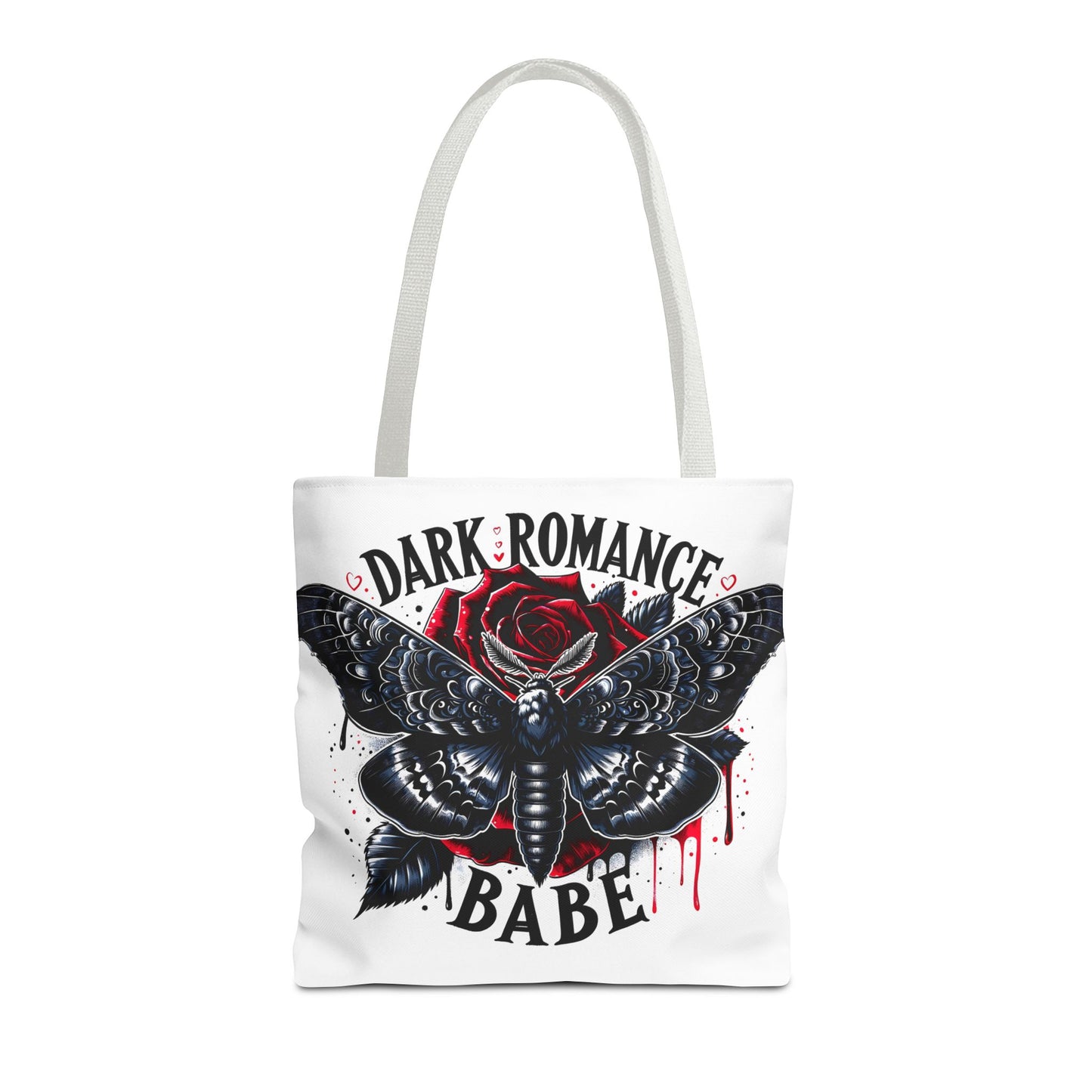 Dark Romance Babe Tote Bag — Gothic Moth & Rose All-Over Print